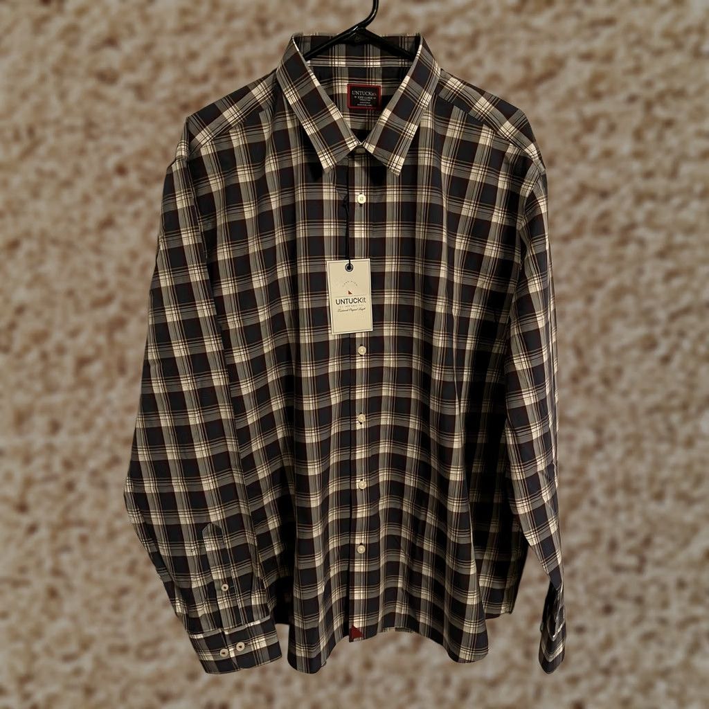 UNTUCKit UNTUCKit Barossa Multicolor Plaid L/S Button-Up Dress Shirt Mens 3XL Regular Knit 100% Cotton Size 48R - 1 Thumbnail