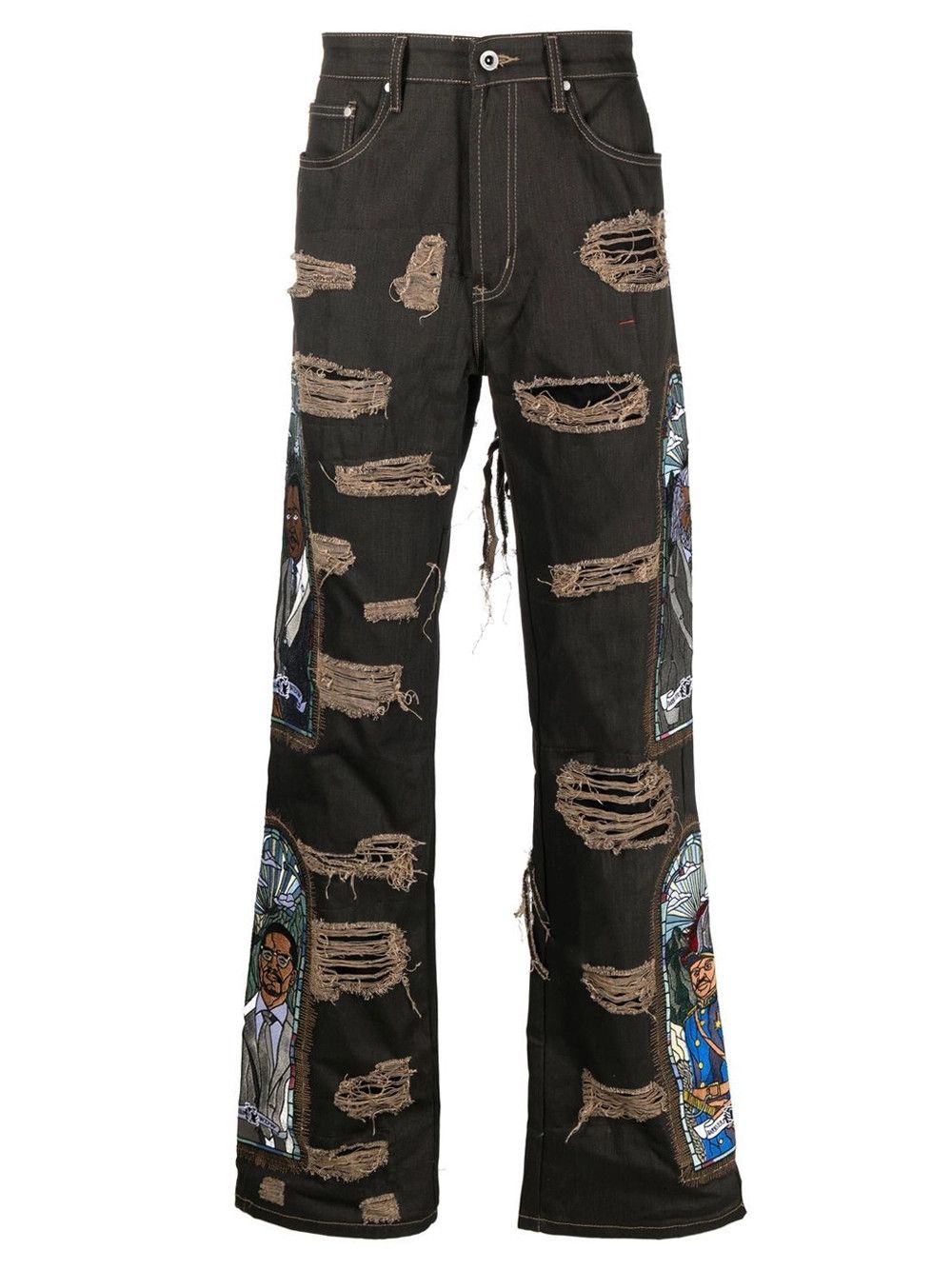 Barriers × Who Decides War o1gr1nt0525 NY Monument Denim in Coal Black Size US 26 / EU 42 - 1 Thumbnail