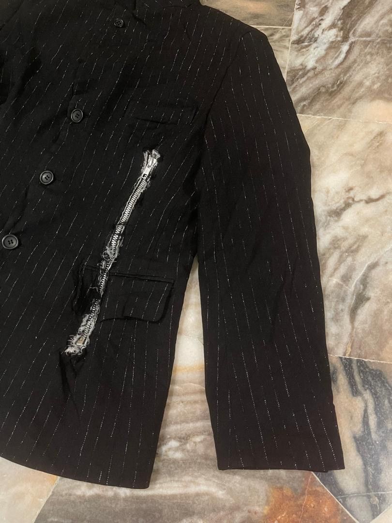 Comme des Garcons Comme des Garcons Punk Style Silver Stripe Casual Jacket Size US XS / EU 42 / 0 - 6 Thumbnail
