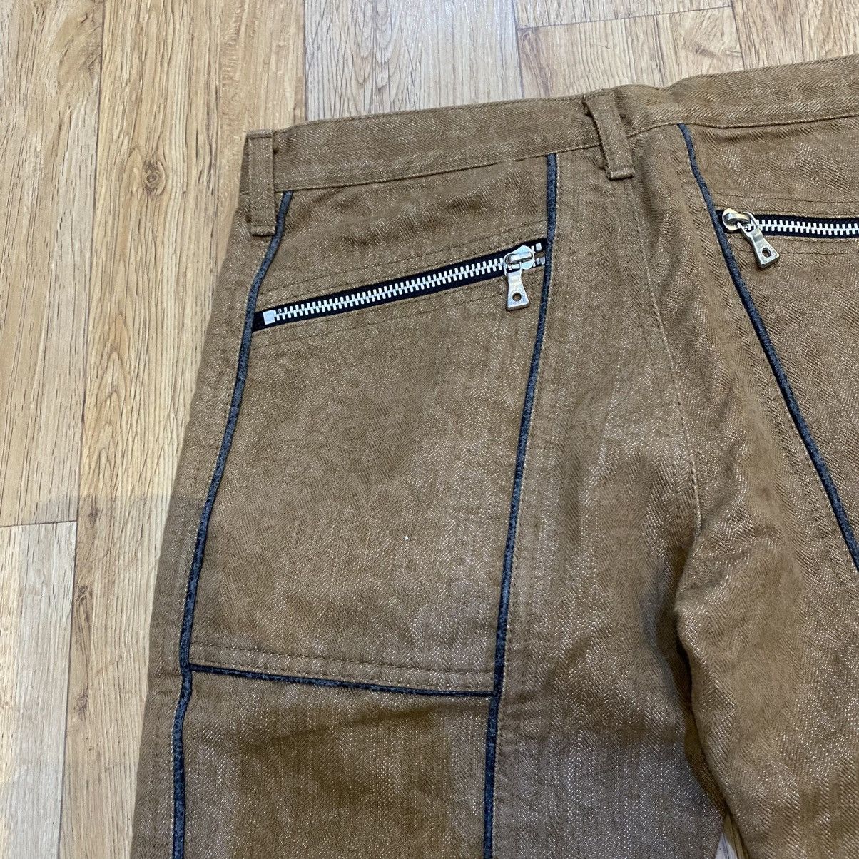 Tornado Mart 2000s NWT Semantic Design Flare Back Zip Pocket Denim Pants Size US 28 / EU 44 - 10 Thumbnail