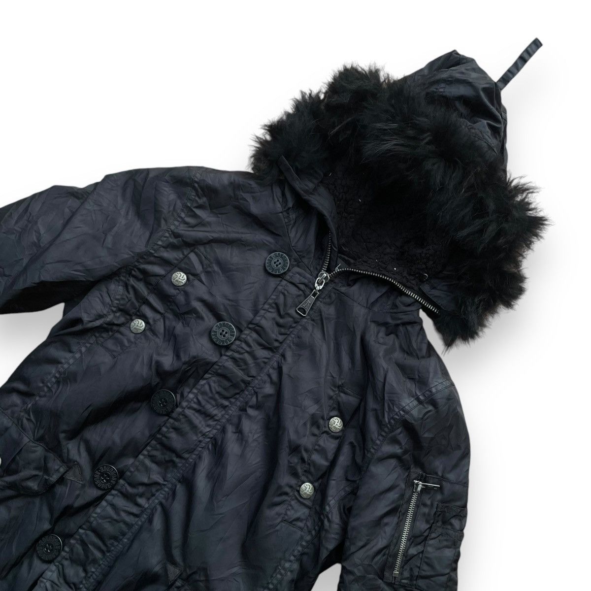 If Six Was Nine × Roen × Seditionaries ABORDAGE HIROMU TAKAHARA SKULL FUR RACOON PUNK GOTHIC JACKET Size US M / EU 48-50 / 2 - 4 Thumbnail