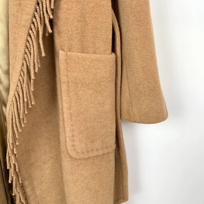 Max Mara Max Mara Amitie Brown Fringed Belted Coat Size XS / US 0-2 / IT 36-38 - 4 Thumbnail