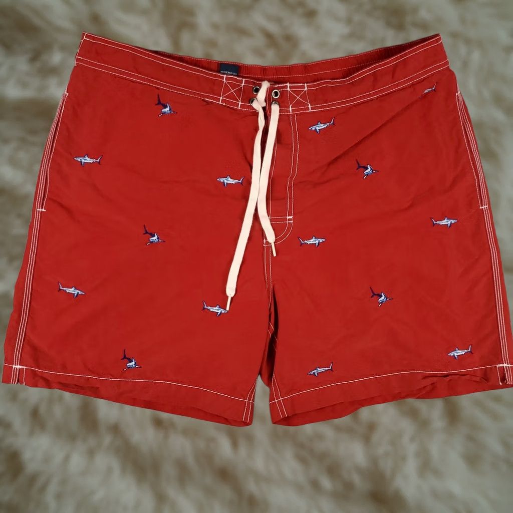 Polo Ralph Lauren Ralph Lauren Mens XL Red Shark Embroidered Beach Board Swim Trunks Size US 36 / EU 52 - 1 Thumbnail