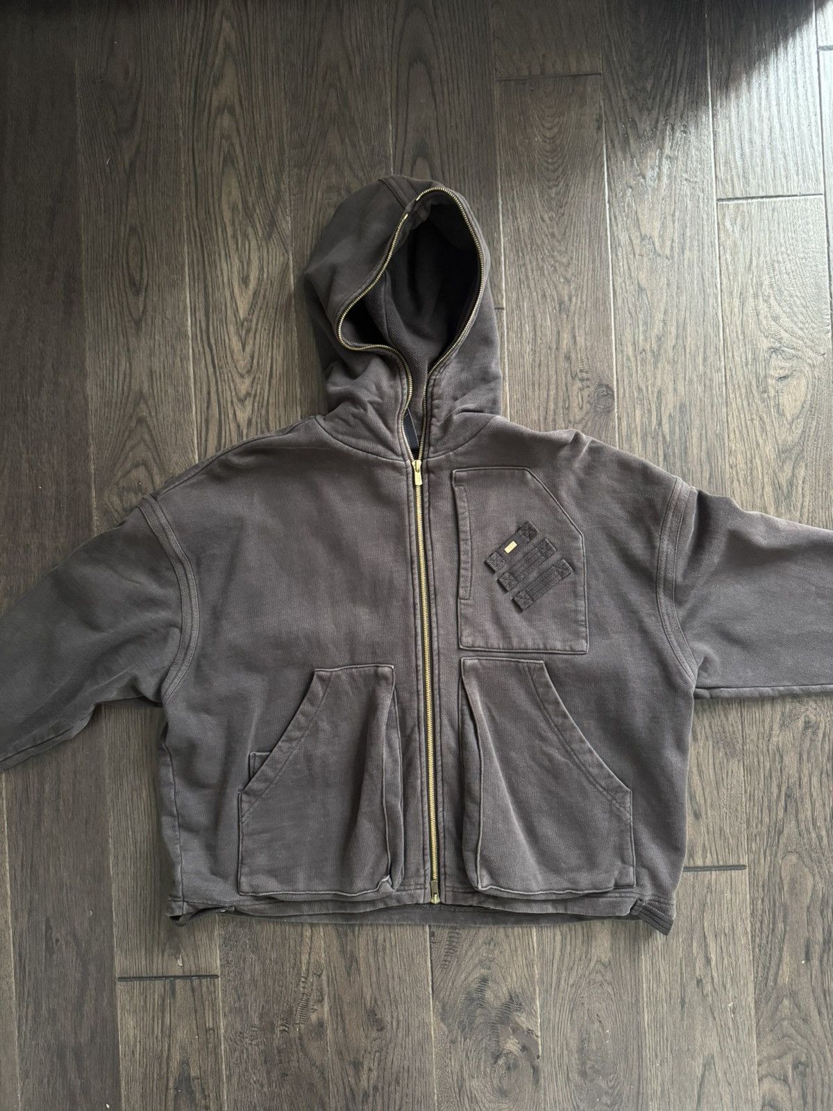 Kith Kith Men’s Full Zip Cargo Hoodie (Espresso/Grey) Size US XS / EU 42 / 0 - 1 Thumbnail