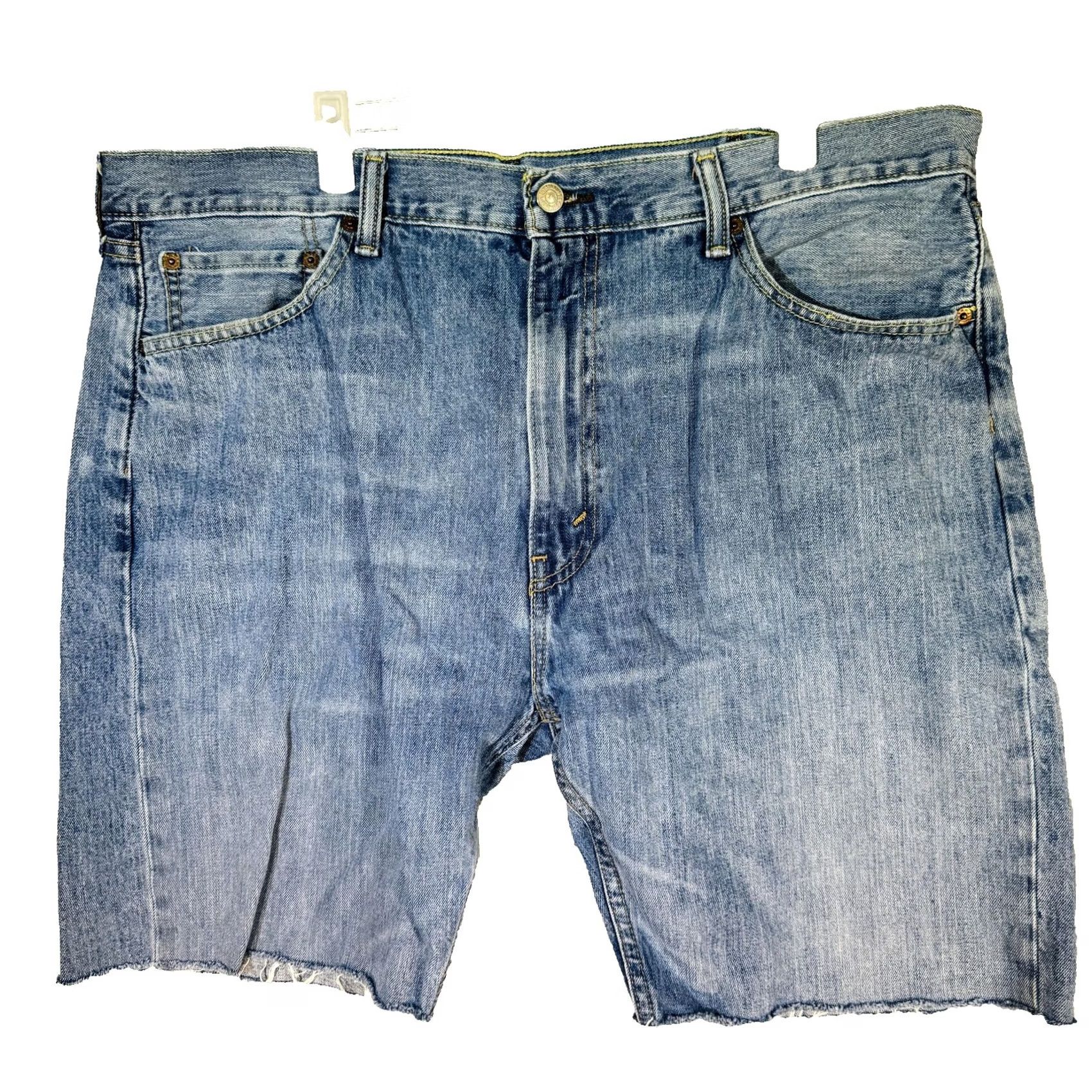 Denime Levi Strauss & Co. 505 Denim Cutoff Shorts Bermuda Mens W40 L32 Blue Cotton Frayed Hem Distressed 5-Pocket Size US 40 / EU 56 - 5 Thumbnail