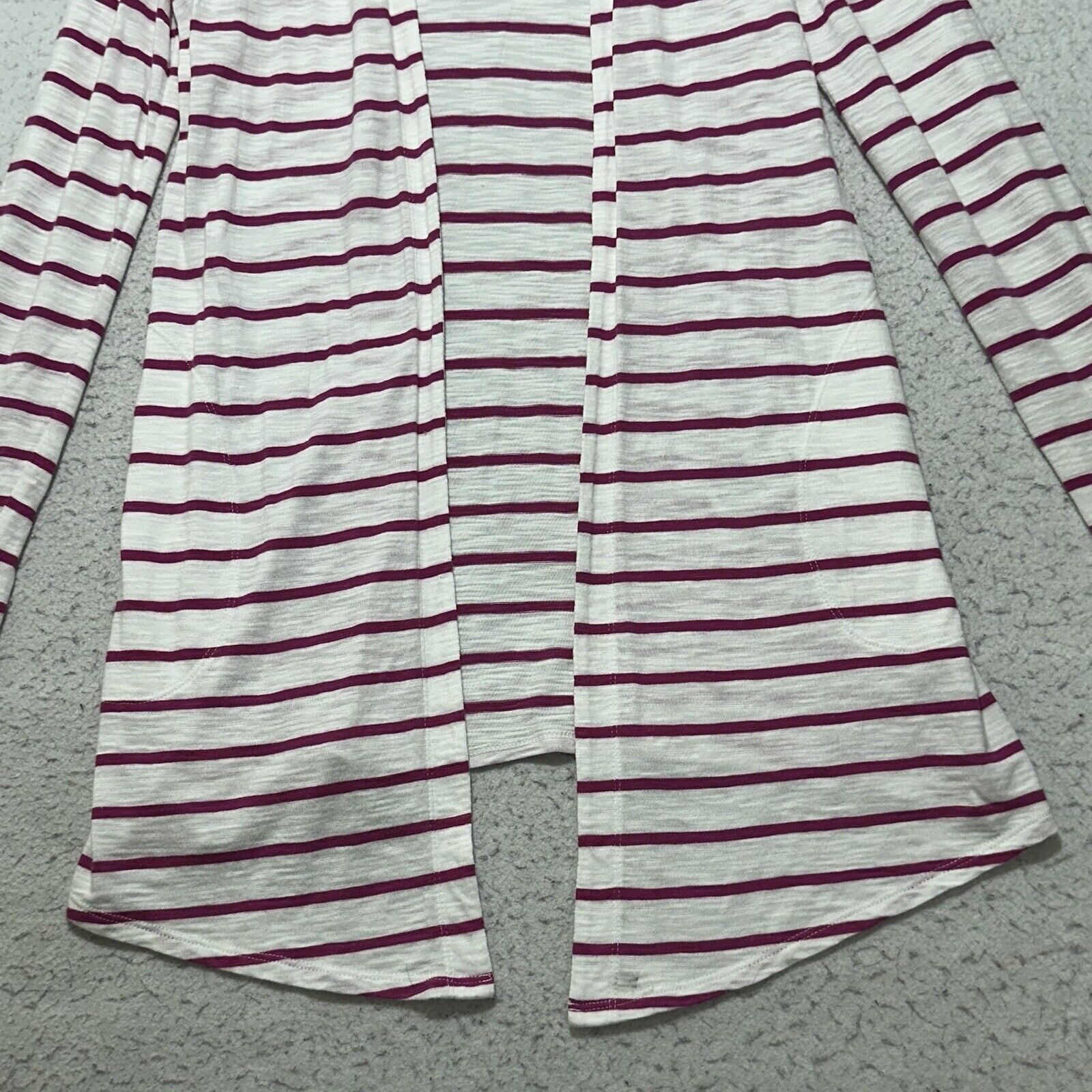 Chicos Chico's Small Cardigan Open Front Sweater White Pink Striped Size S / US 4 / IT 40 - 5 Thumbnail