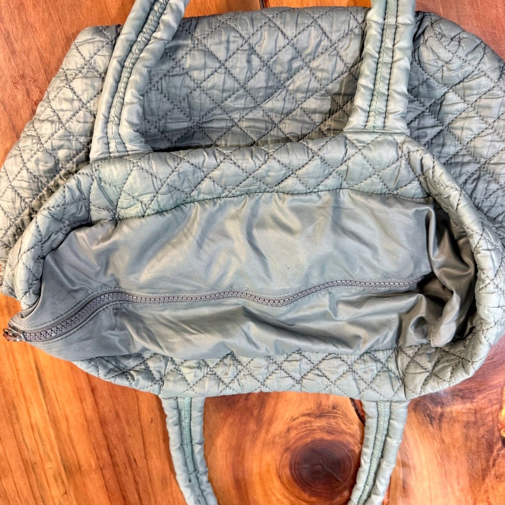 MZ Wallace VINTAGE MZ Wallace New York X Barre 3 Shoulder Bag Quilted Leather Purse Gray Brown Nylon Crossbody Women Medium Modern 90s Style Logo Size ONE SIZE - 7 Thumbnail