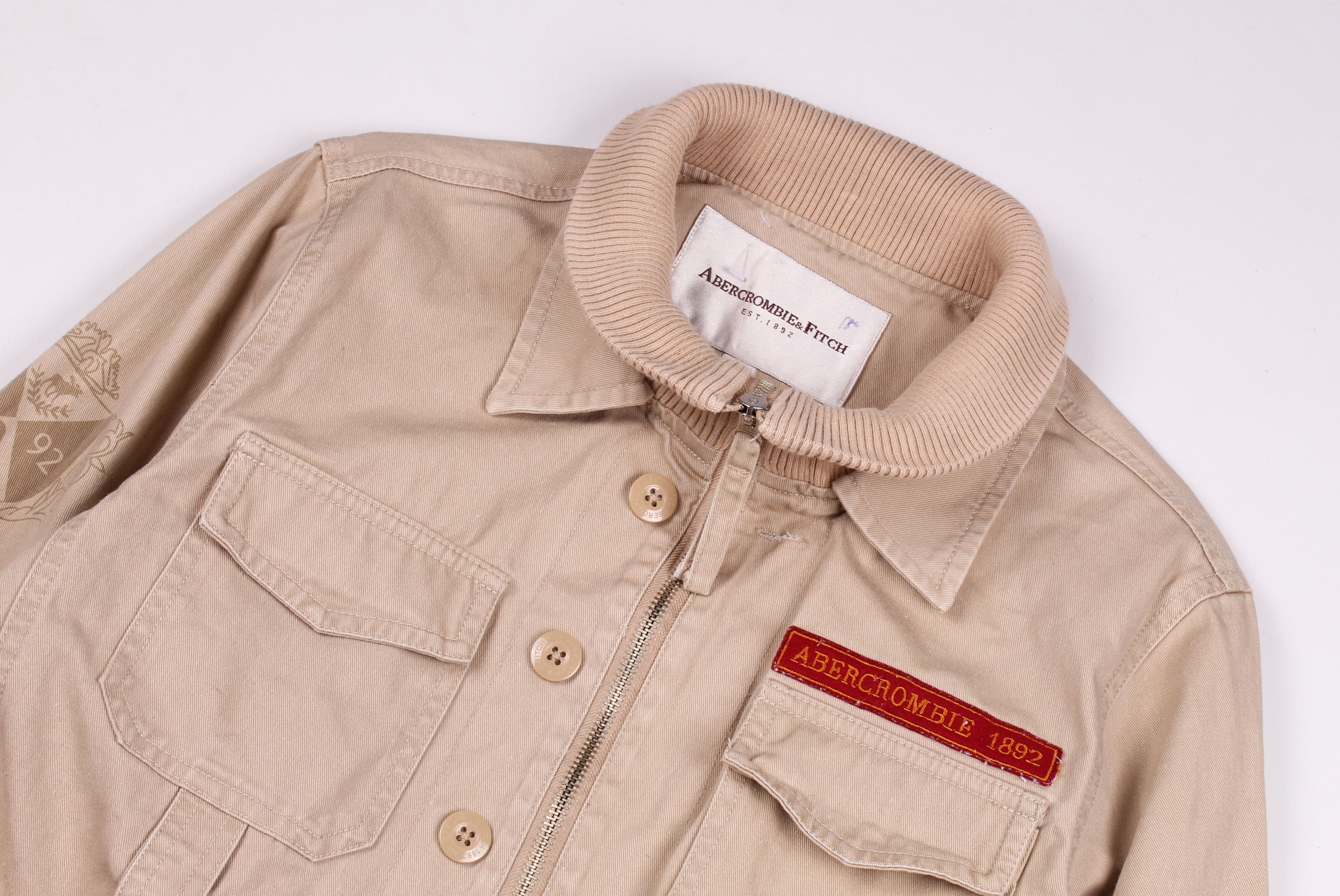 Abercrombie & Fitch × Vintage Vintage Abercrombie & Fitch Y2K Tan Jacket Size M / US 6-8 / IT 42-44 - 2 Thumbnail