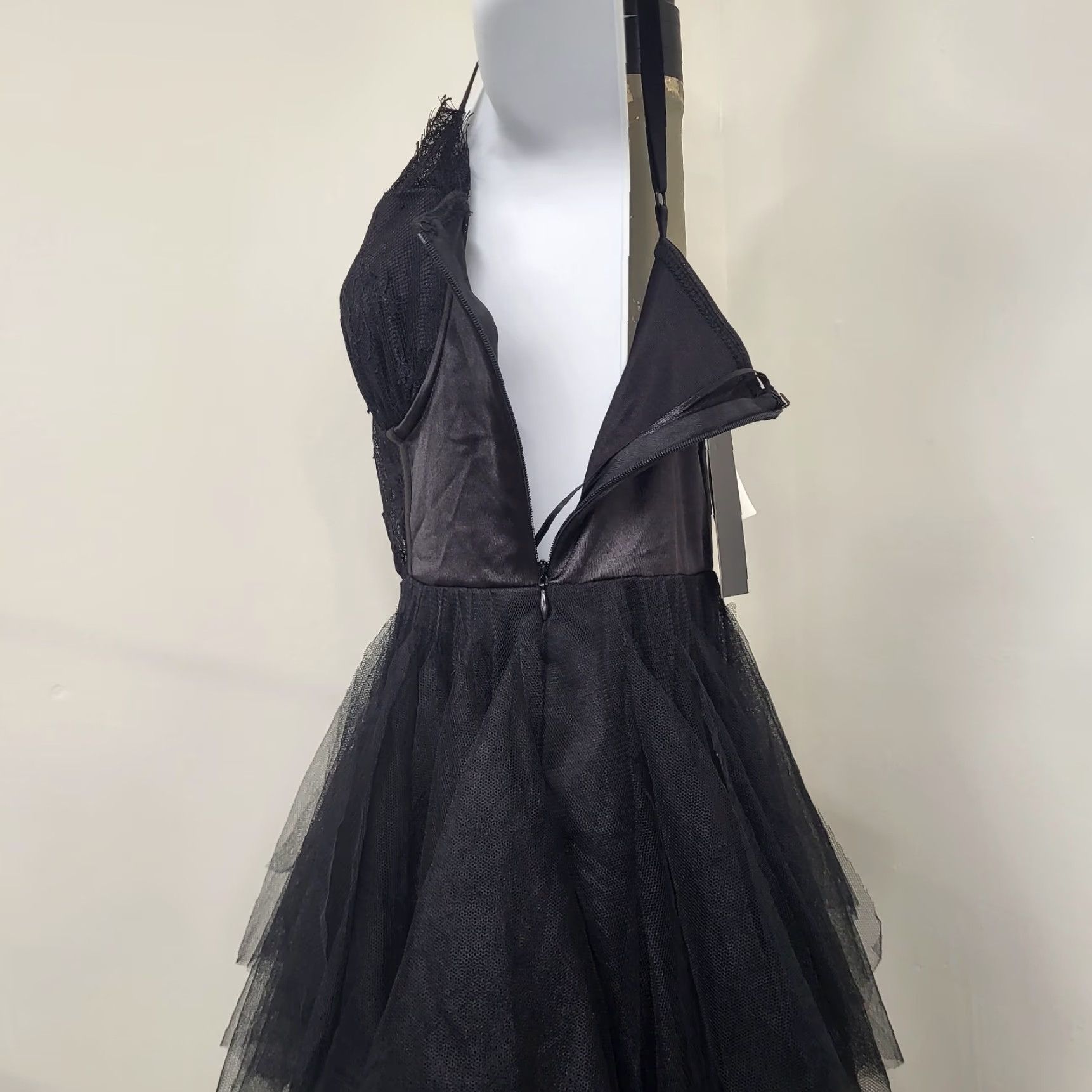 Vintage Thirty Thirty Dress Womens Sz Medium Black Bustier Corset Lace Spaghetti Strap Maxi Sleeveless Size M / US 6-8 / IT 42-44 - 7 Thumbnail