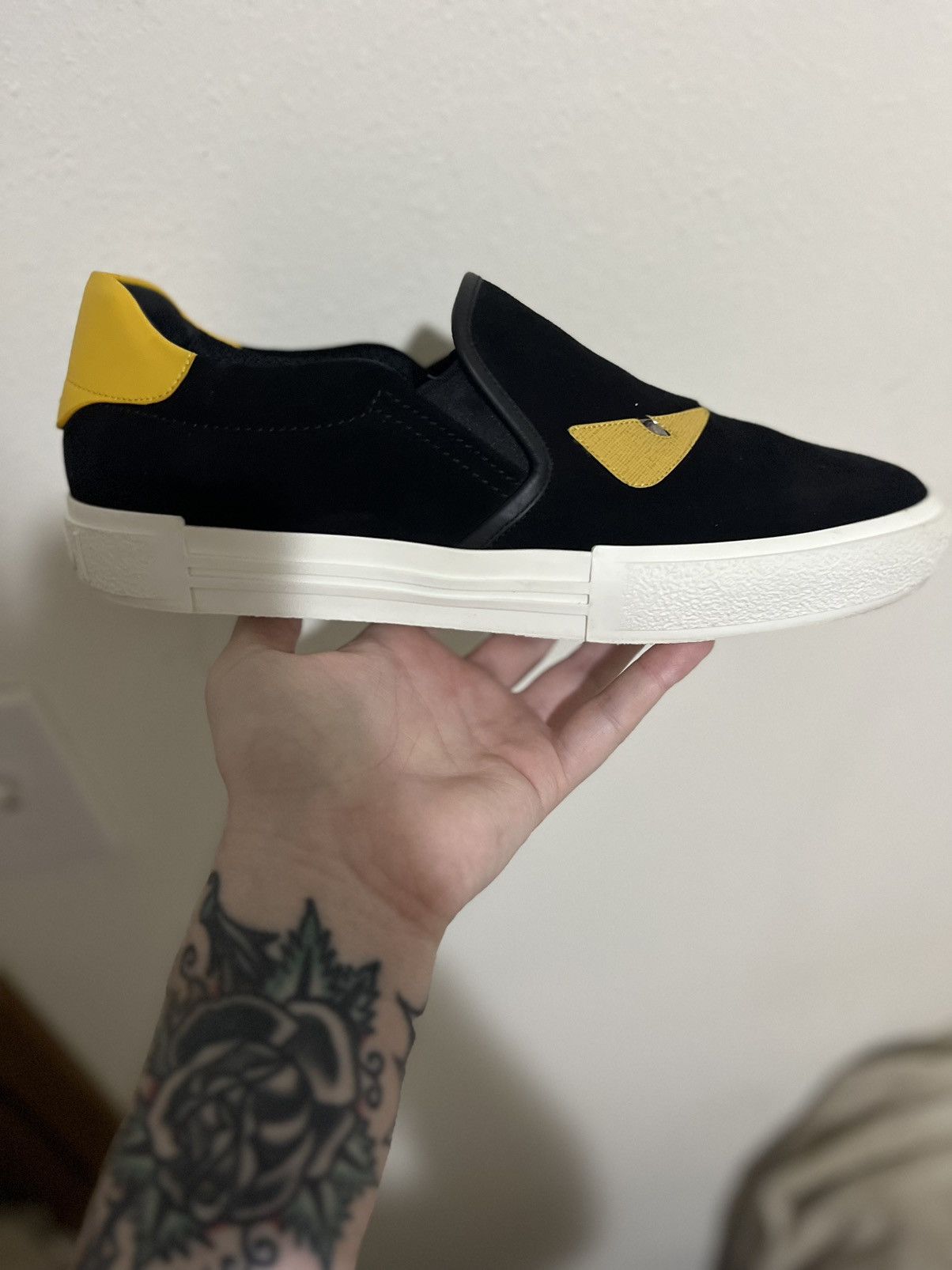 Fendi Mens Fendi Monster Bug Eye Slip-On Sneaker Size US 11 / EU 44 - 8 Thumbnail