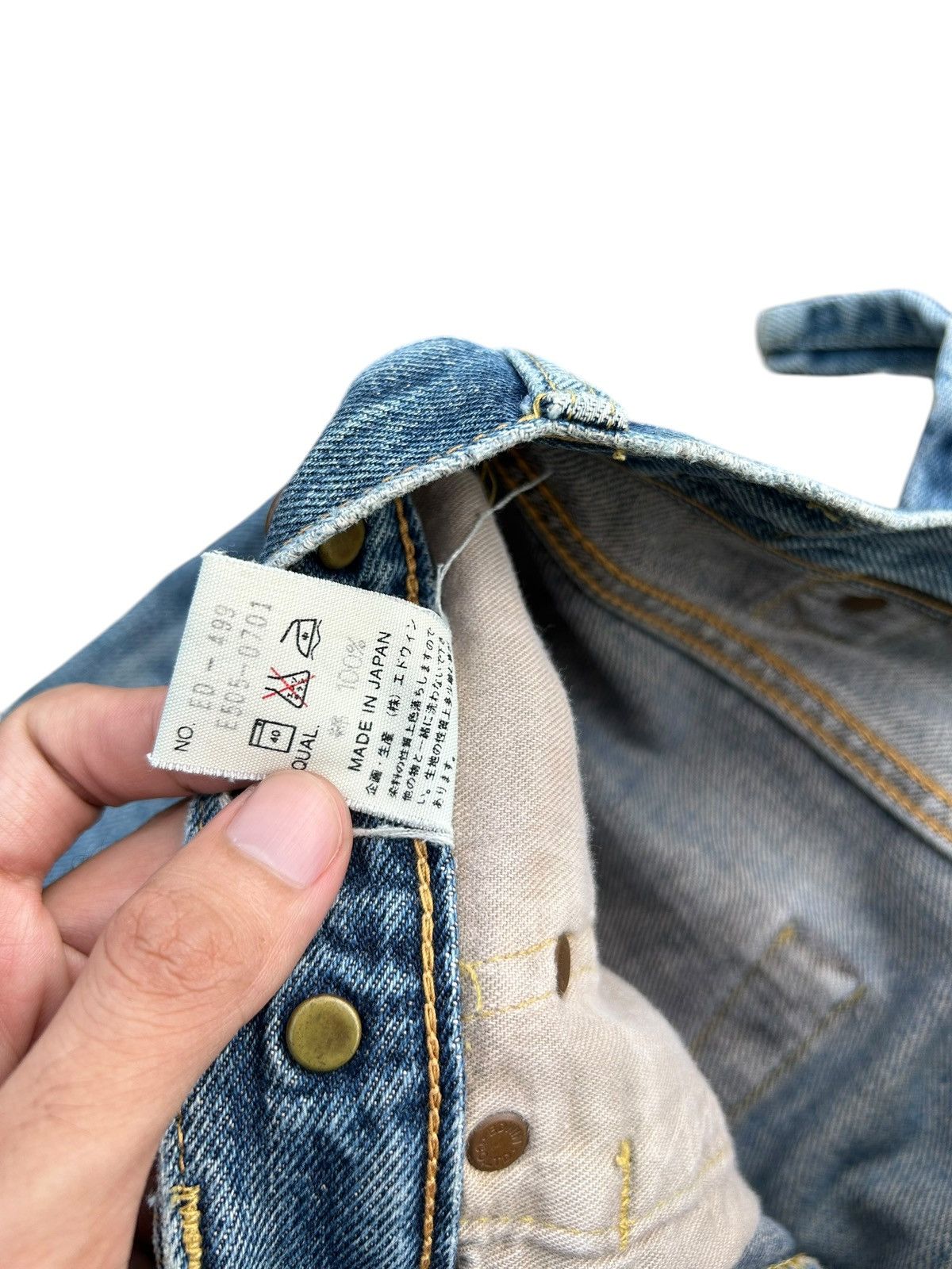 Japanese Brand × Kapital × Vintage Edwin Selvedge Buckle Back Distressed Denim Jeans Size US 29 - 10 Thumbnail