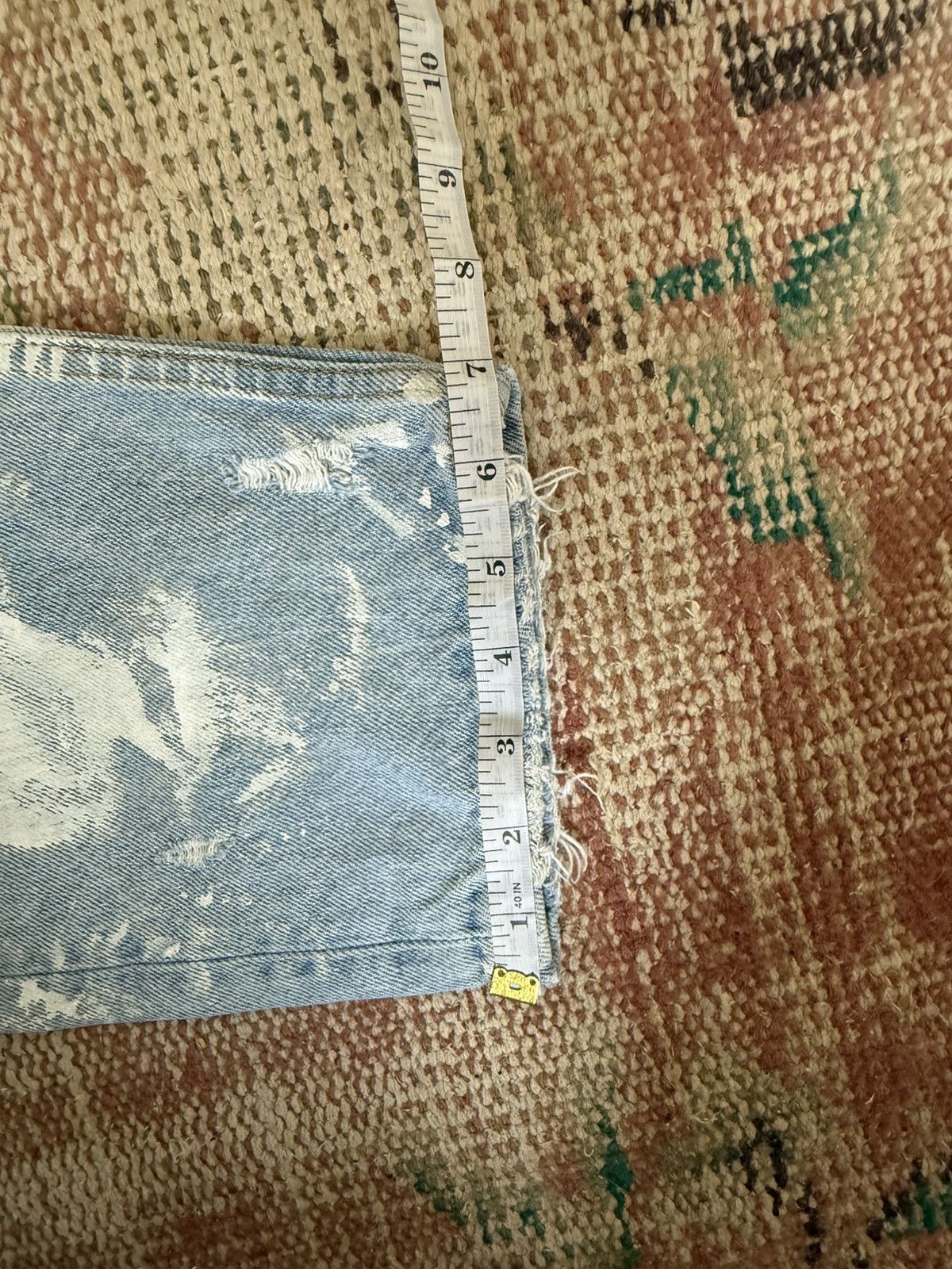 Zara Paint Splattered Cropped Zara Blue Denim jeans Size US 31 - 10 Thumbnail
