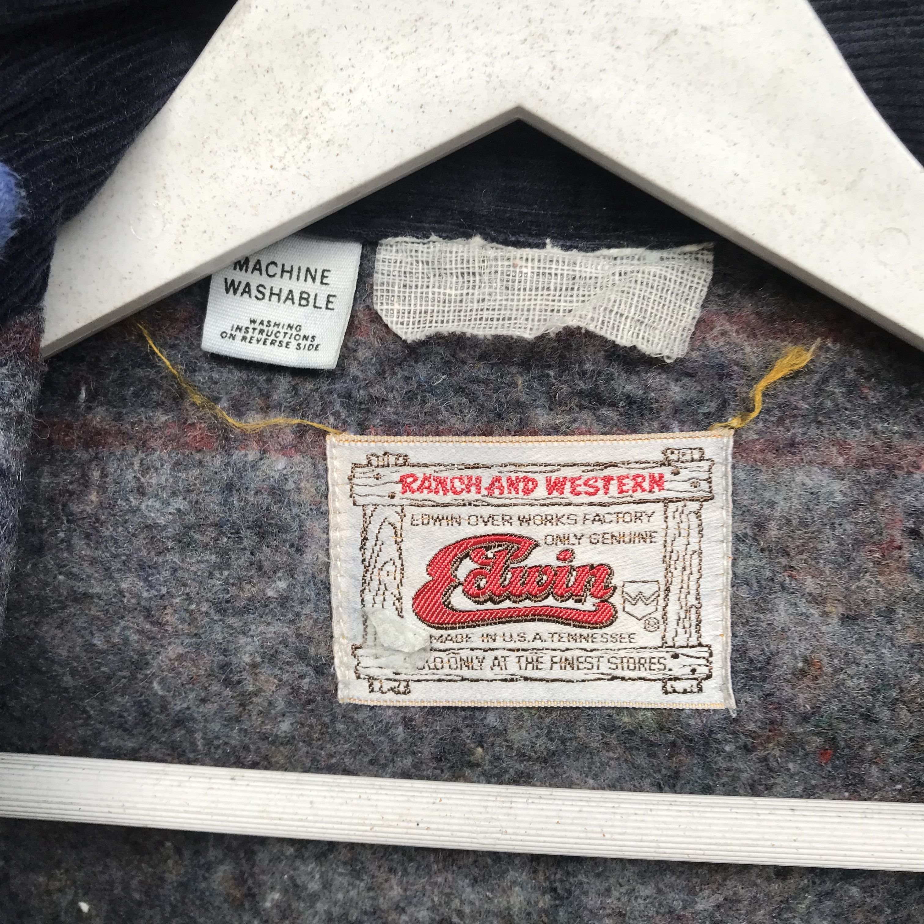 Edwin Vintage 80s Edwin denim sunfaded ageing blanket jacket Size US XS / EU 42 / 0 - 8 Thumbnail