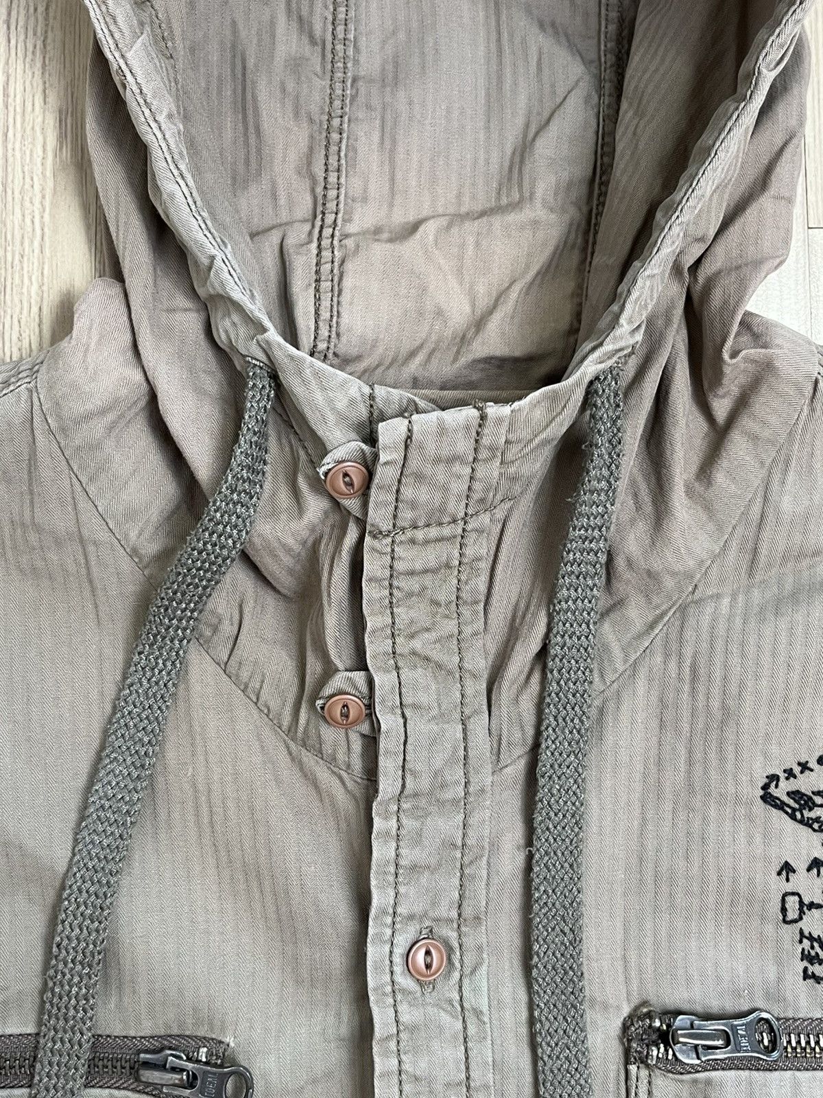 Vintage Vintage Diesel Hooded Shirt Military Style Size US XS / EU 42 / 0 - 9 Thumbnail