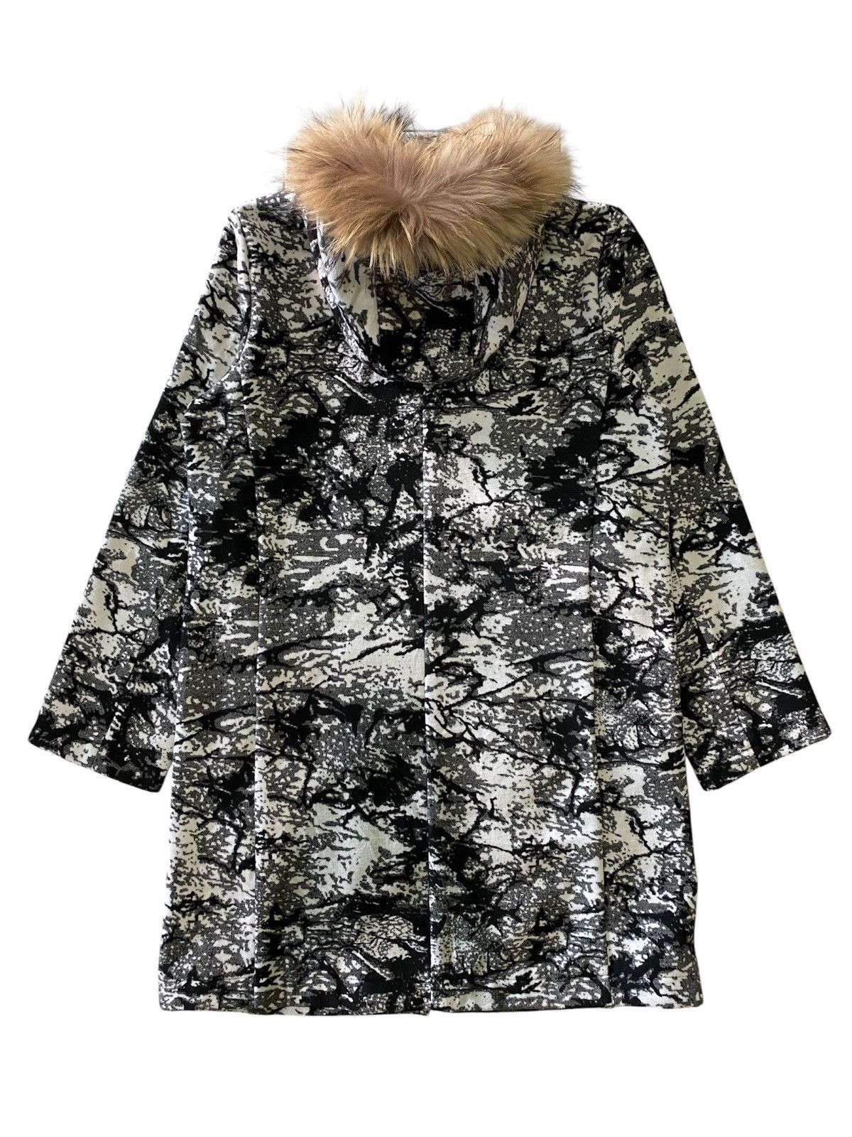 Japanese Brand Fur Raymayers Fabric From ITALY Monochrome Jacket Zip Hoodie Size US M / EU 48-50 / 2 - 12 Thumbnail