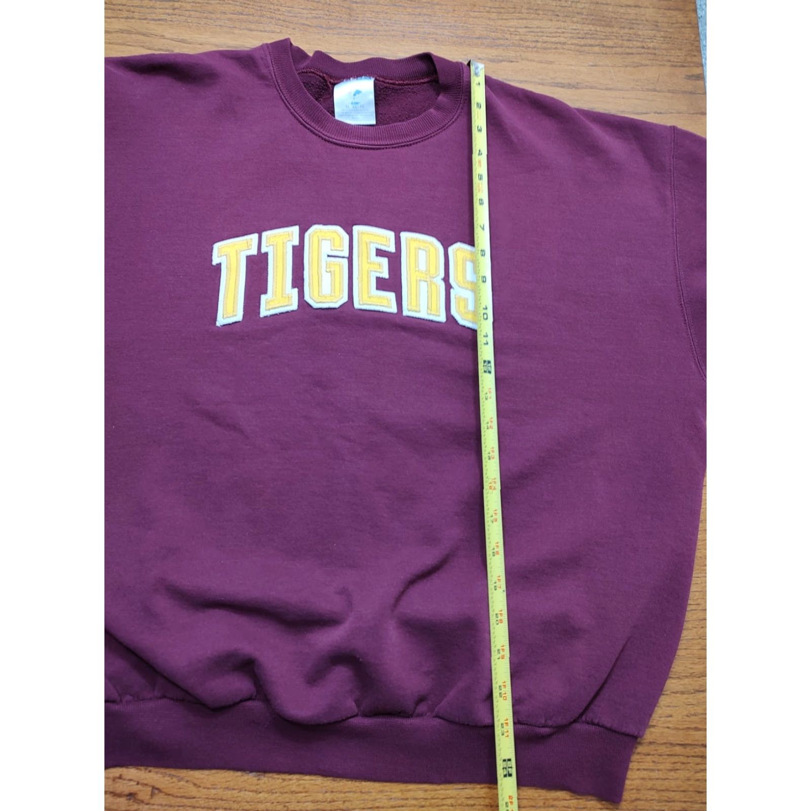 Jerzees VINTAGE VTG 90s Tigers Jerzees Pullover Crewneck Sweatshirt Mens Tag XL Maroon Size US XL / EU 56 / 4 - 7 Thumbnail