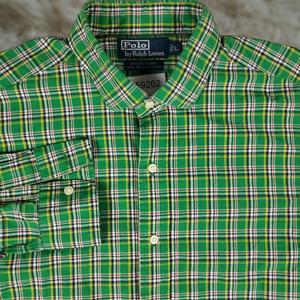 Ralph Lauren Ralph Lauren Mens Large Green Plaid Button-Up Shirt Long Sleeve Casual Size US L / EU 52-54 / 3 - 1 Thumbnail
