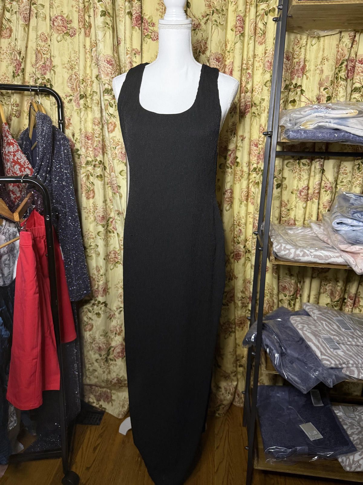 Other Rumer the Label Rosa Maxi Black Ribbed with Leg Cut Out XL Size XL / US 12-14 / IT 48-50 - 1 Thumbnail
