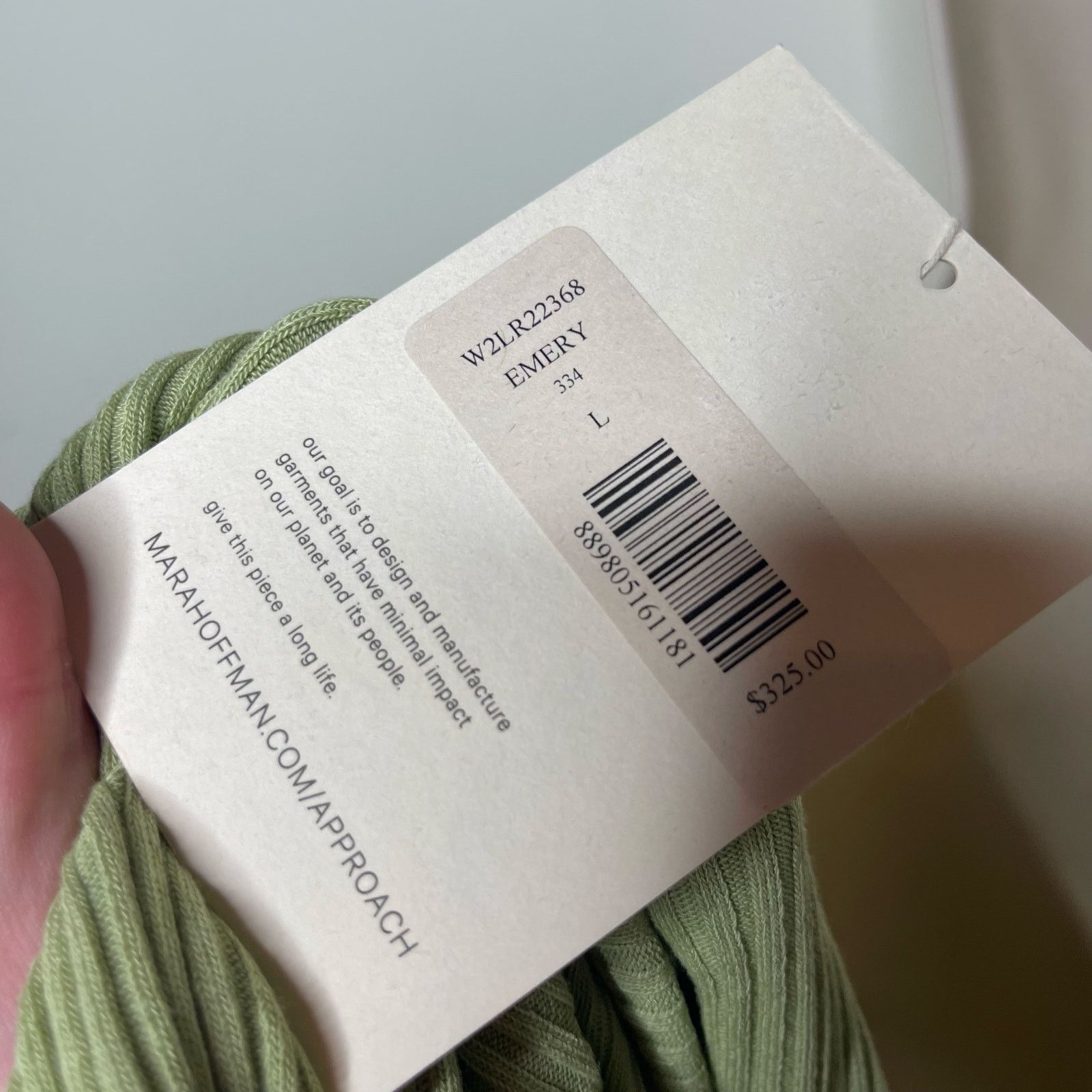 Mara Hoffman NWOT MARA HOFFMAN Light Green Stretchy Ribbed Emery Dress L Size L / US 10 / IT 46 - 8 Thumbnail