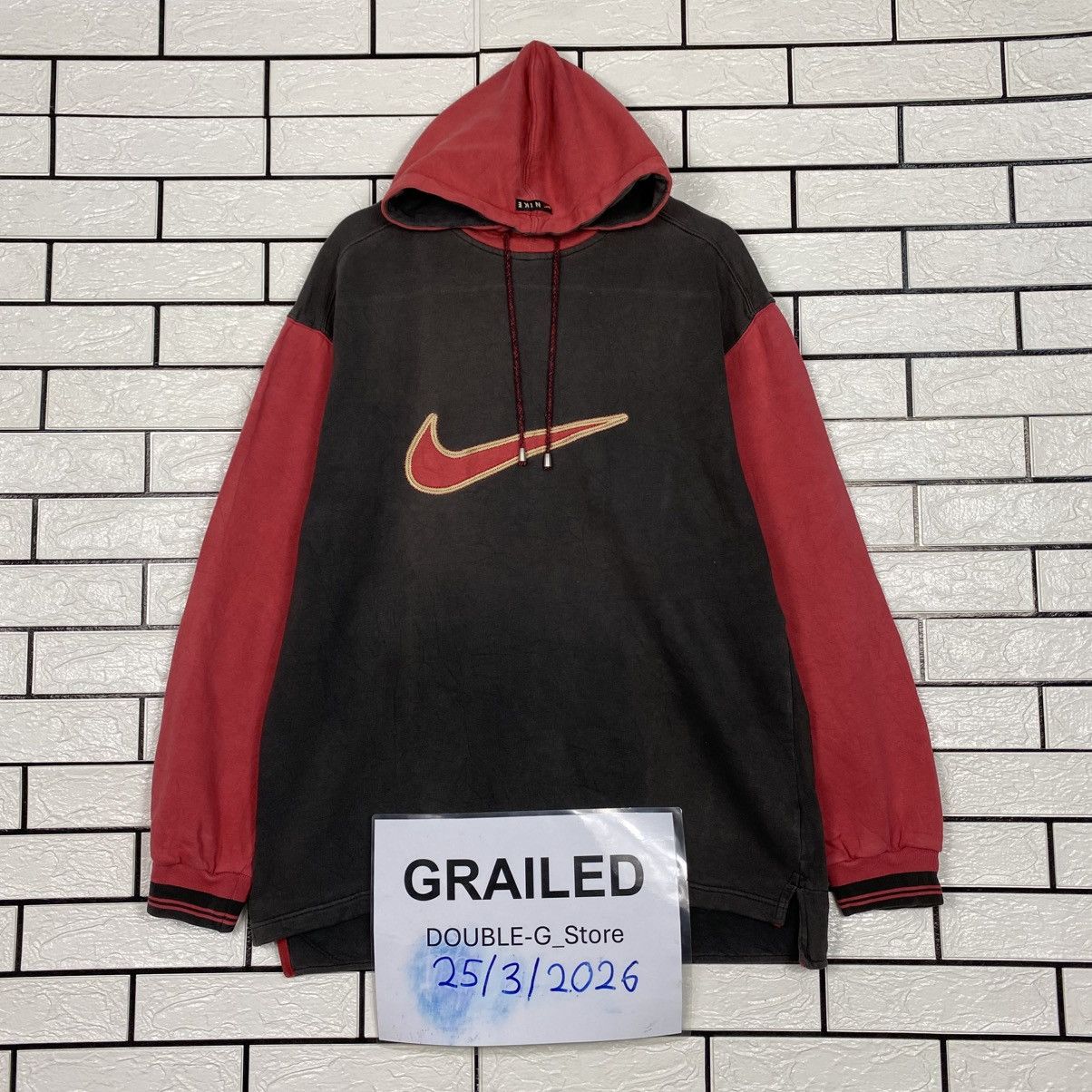 Nike Vintage Sweater Hoodie Nike Big Logo Sun Faded Style Size US M / EU 48-50 / 2 - 1 Thumbnail
