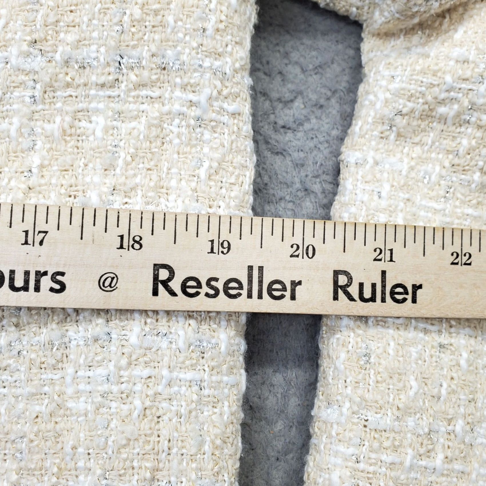 Vintage Whiteroom + Cactus Tweed Cropped Blazer Womens Size L Tan Lined Peak Lapel EUC Jacket Size L / US 10 / IT 46 - 5 Thumbnail
