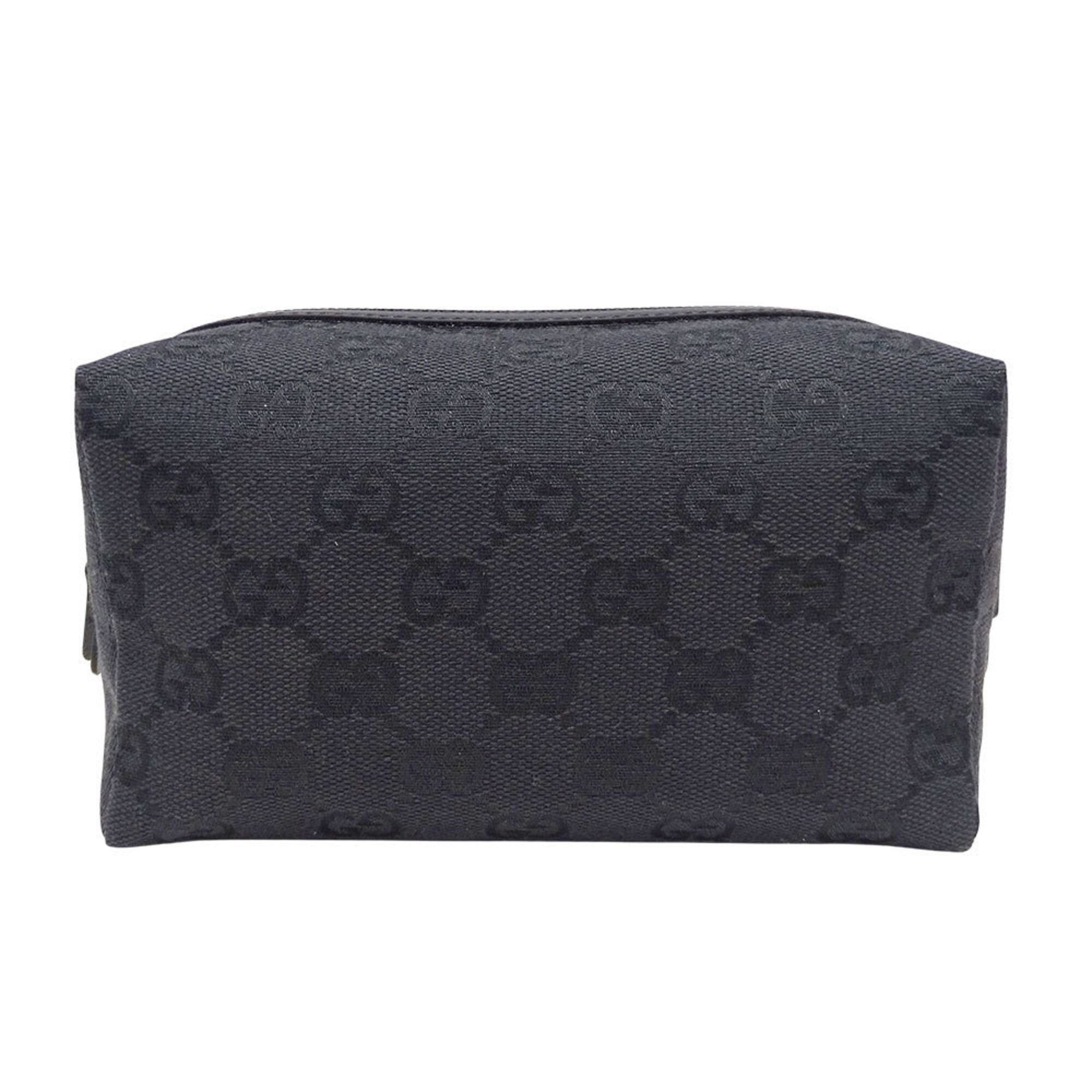 Gucci Gucci Handbag Pouch Women's Brand GG Canvas Black 29595 Makeup Small Item Case Size ONE SIZE - 1 Thumbnail