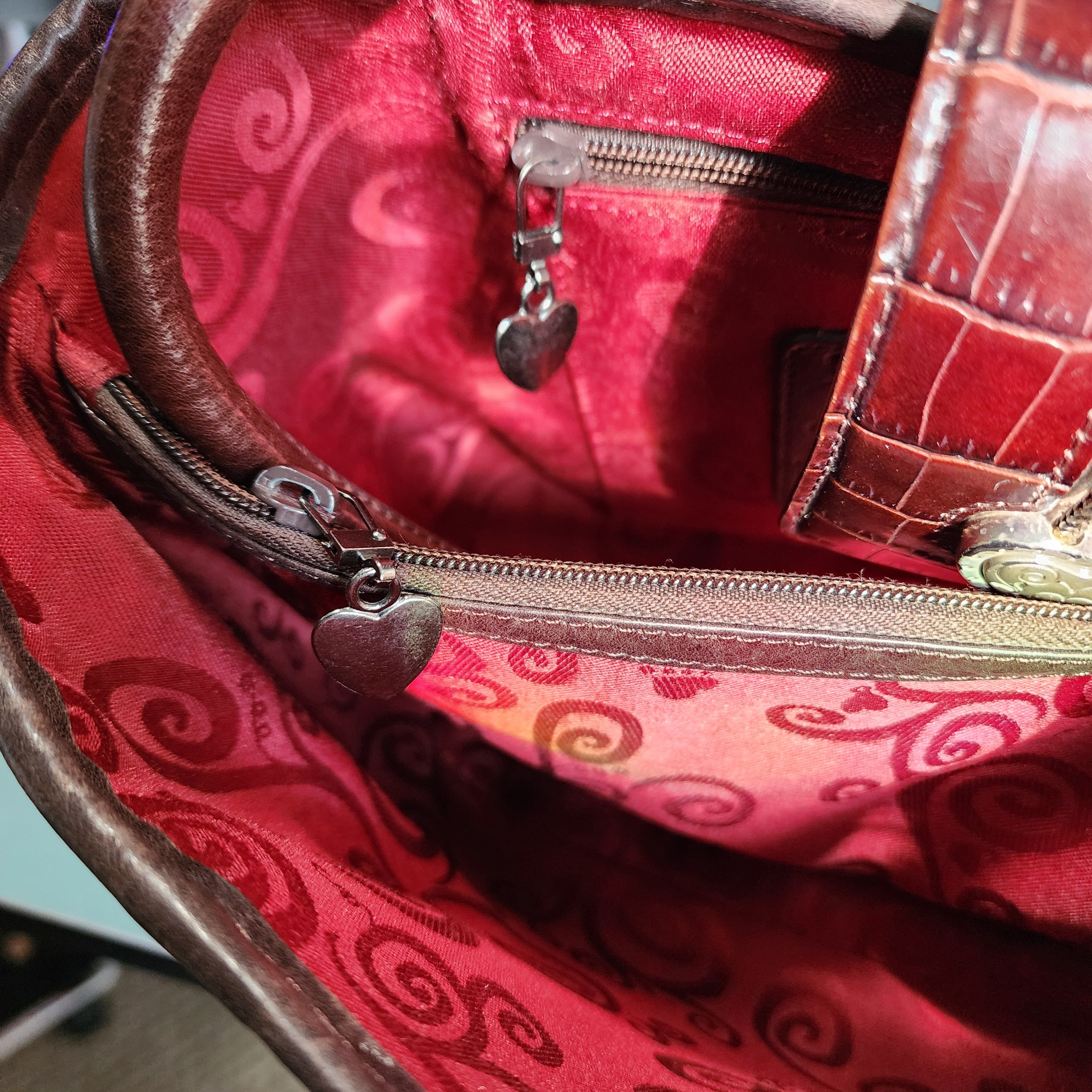 Brighton Vintage Brighton Leather Croc Embossed Tote Shoulder Bag Size ONE SIZE - 5 Thumbnail