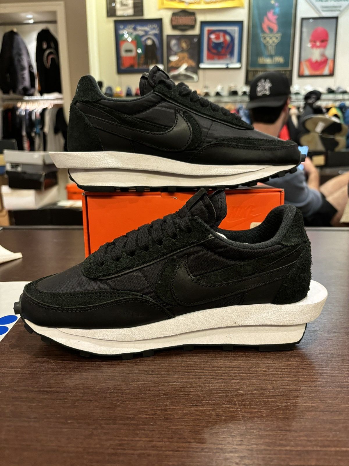 Nike × Sacai Nike LD Waffle Sacai Black Nylon Size US 5 / EU 37 - 5 Thumbnail