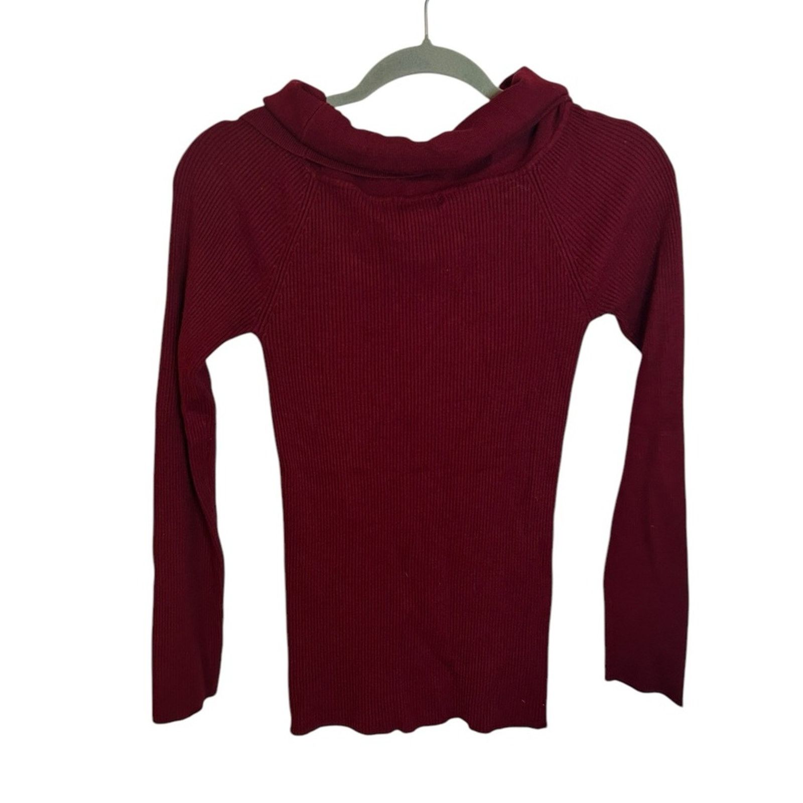 Other Rampage Red Y2K Cable Knit Cowl Neck Sweater Size M / US 6-8 / IT 42-44 - 2 Thumbnail