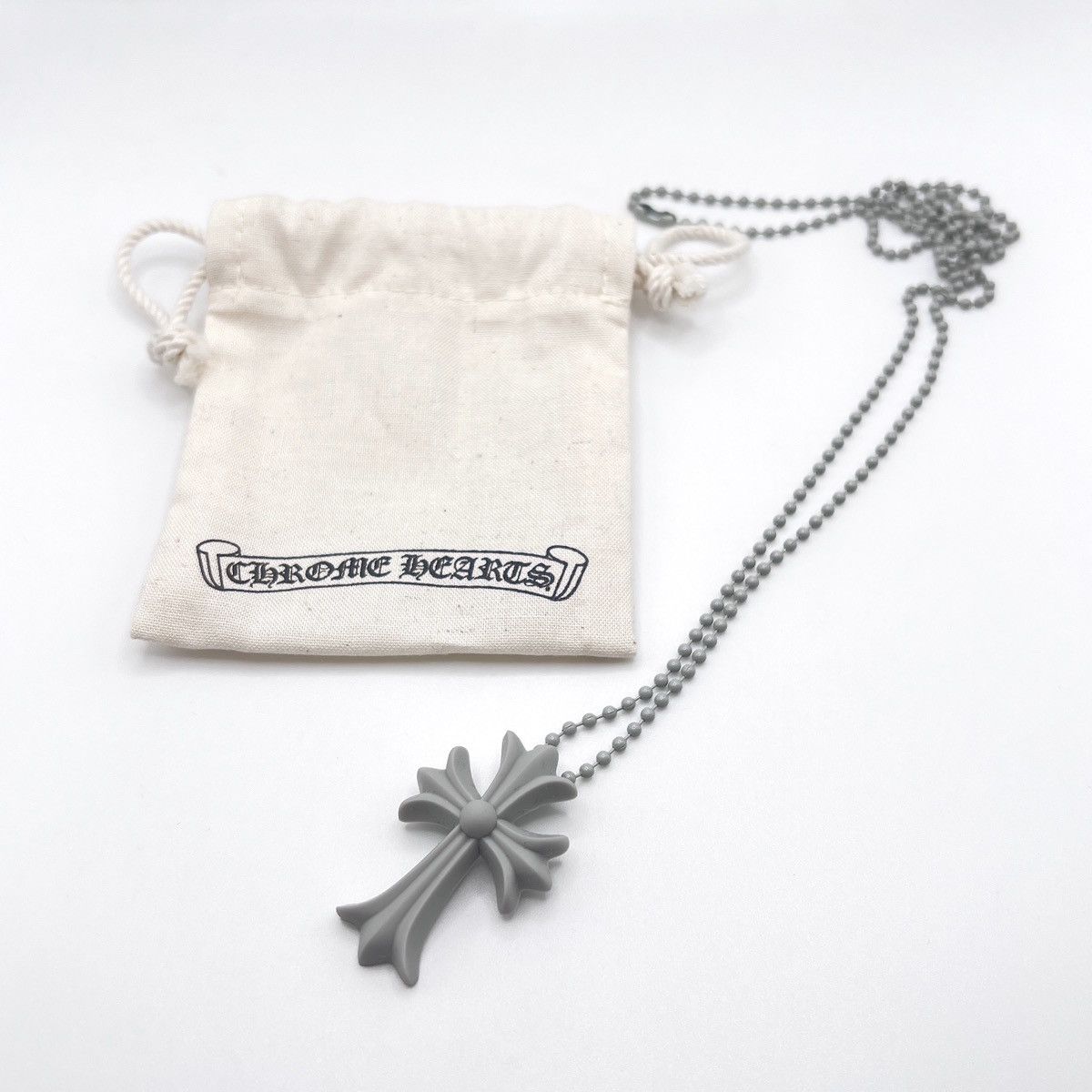 Chrome Hearts 2023 Chrome Hearts Silicone Cross Necklace Grey | Grailed