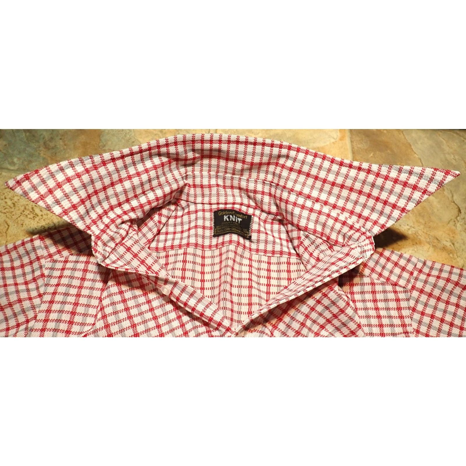 Sears VINTAGE SEARS Dagger Point Collar Disco Shirt Mens M Red White Gray Plaid Shirt Size US M / EU 48-50 / 2 - 5 Thumbnail