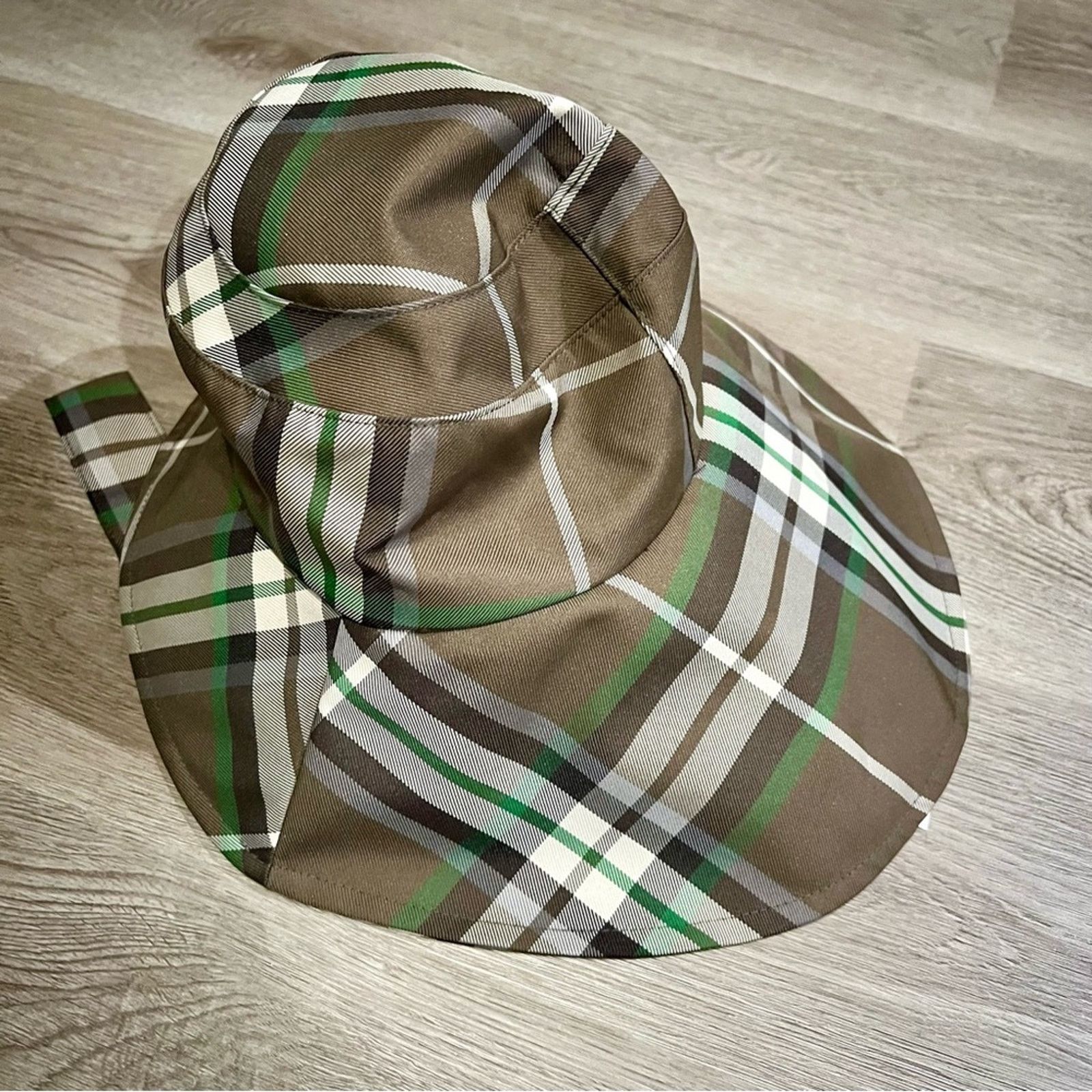 Other NWT Claudie Pierlot Checked Sun Hat Ribbon Tie Wide Brim Size ONE SIZE - 8 Thumbnail