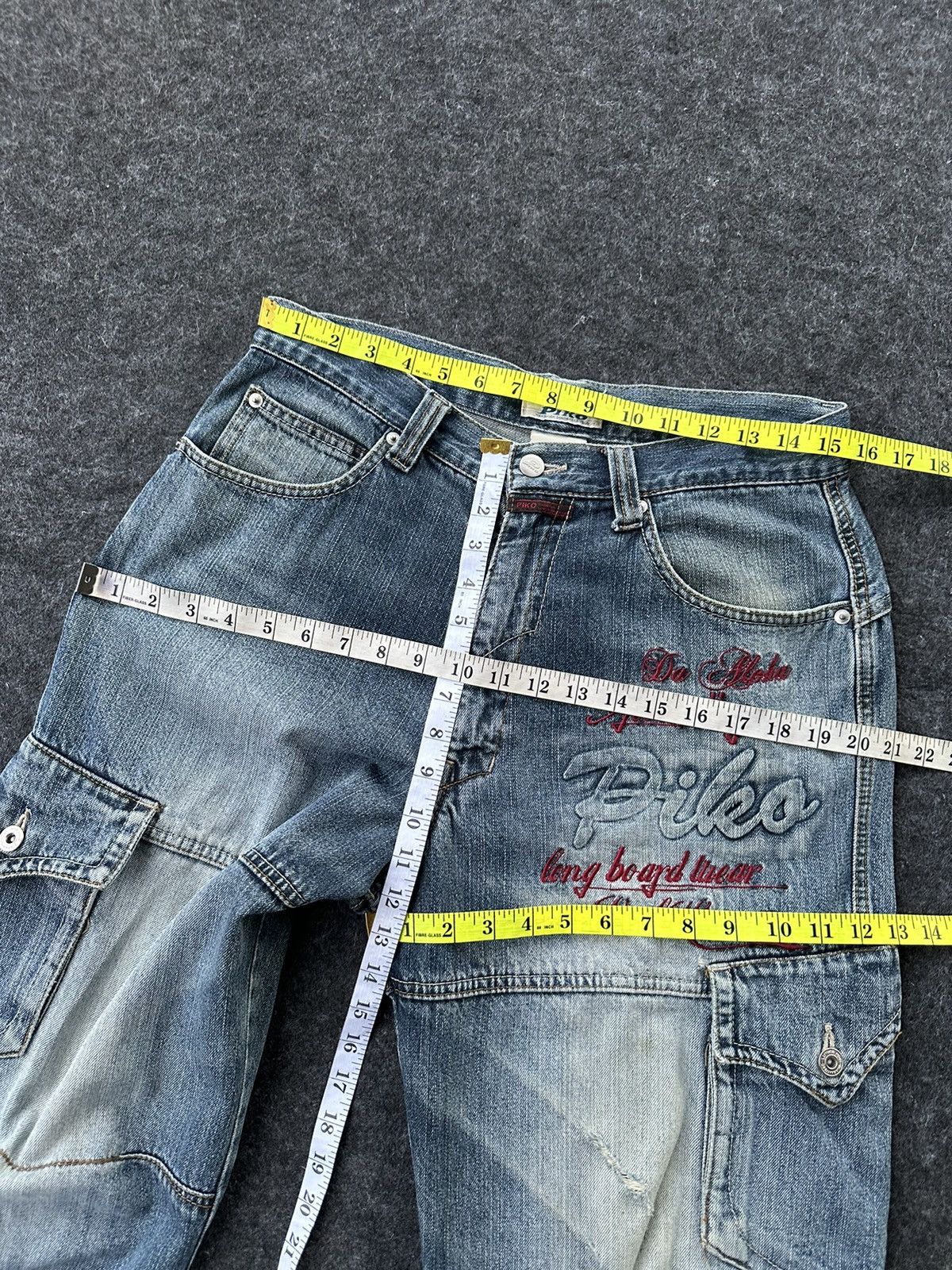 JNCO Piko Hawaiian Longboard Baggy Vintage Denim D418 Size US 30 / EU 46 - 9 Thumbnail