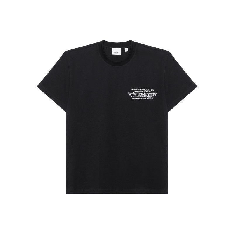 Burberry Burberry Black Cotton Loose Fit T-Shirt 0079 Size US M / EU 48-50 / 2 - 1 Thumbnail