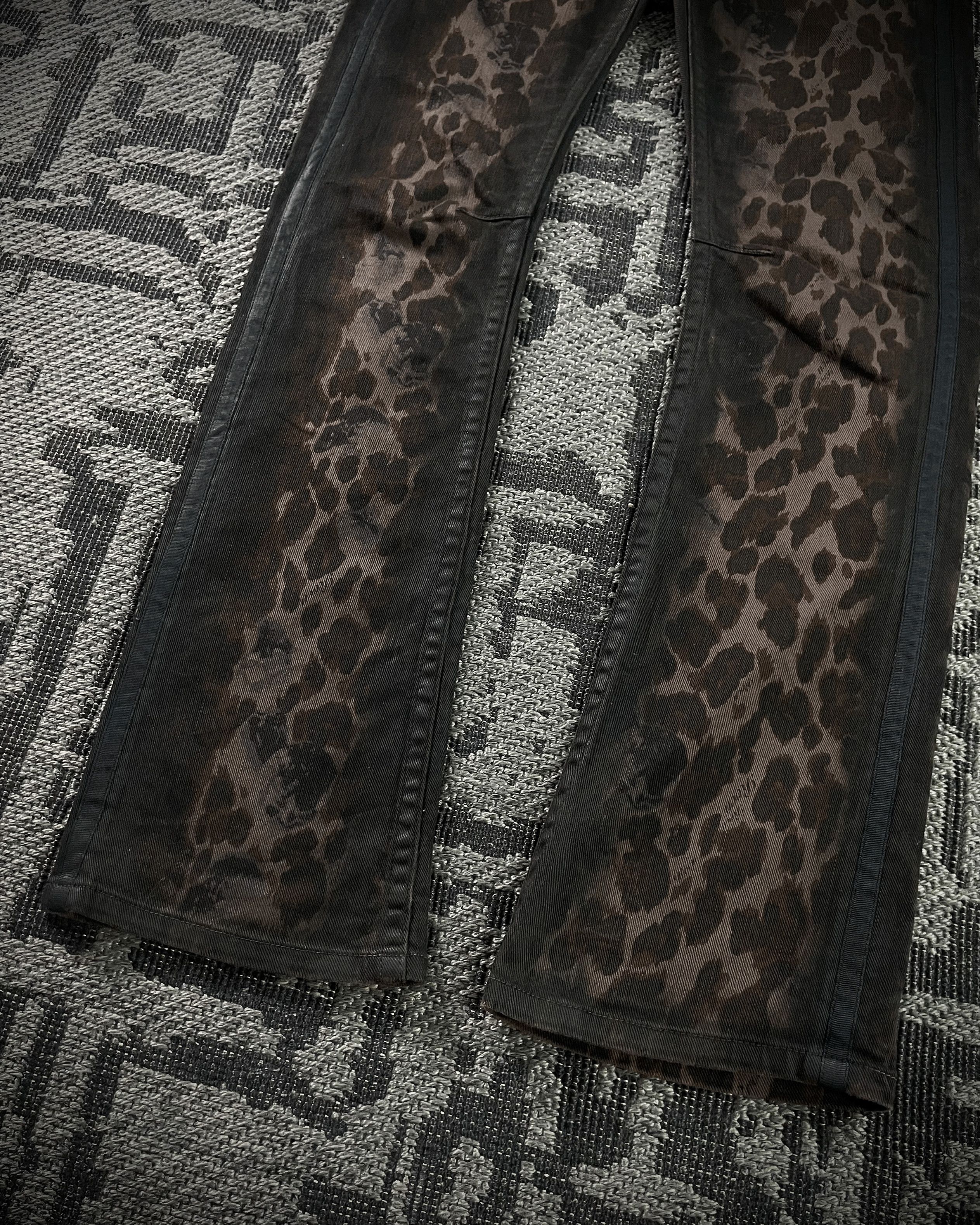 Roen Roen Leopard Waxed Jeans Size US 33 - 4 Thumbnail