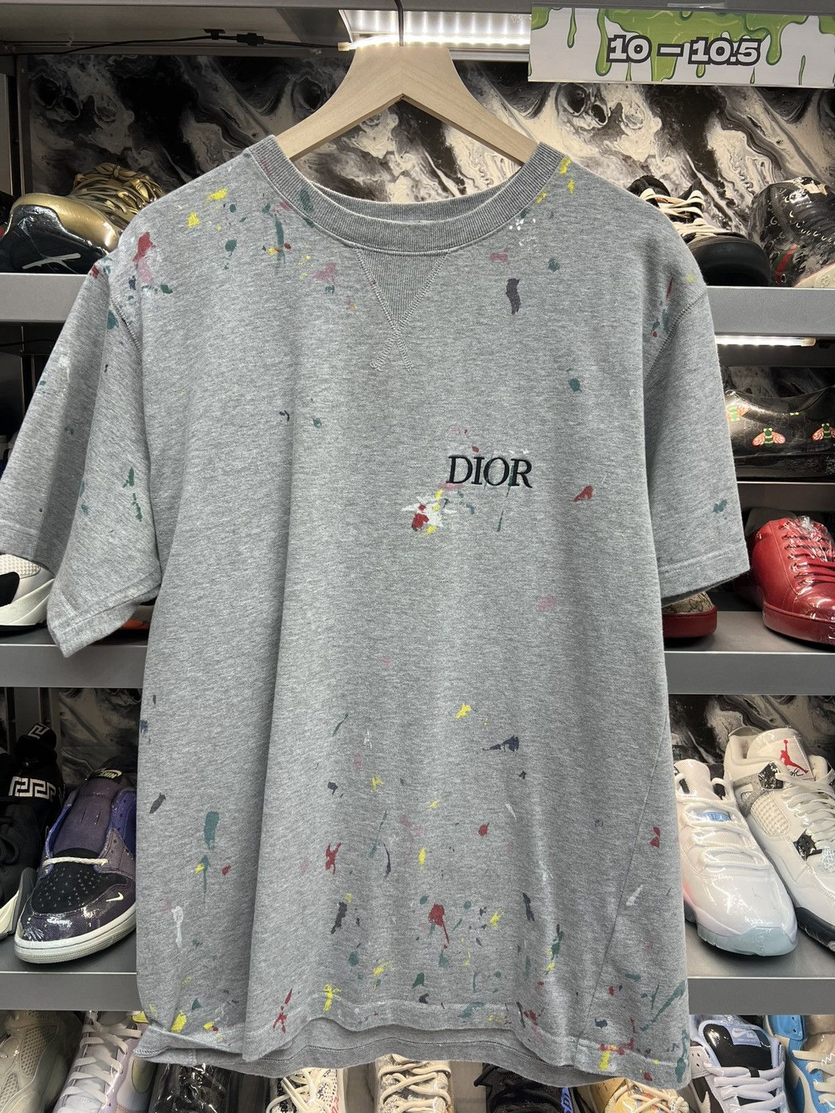 Dior Dior Grey Paint Splatter Tee Size US XL / EU 56 / 4 - 1 Thumbnail