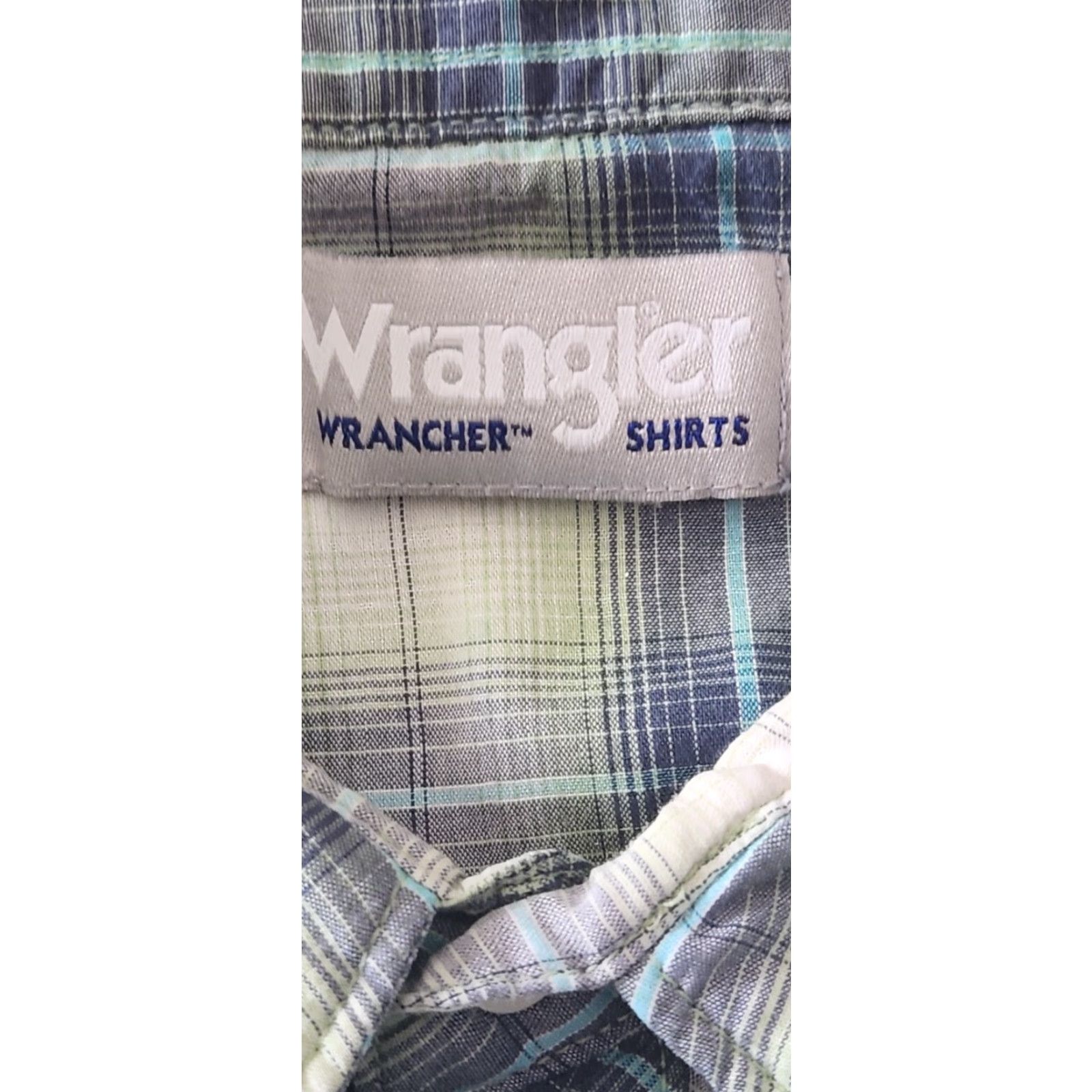 Wrangler Wrangler Wrancher Shirt Mens XL Green Plaid Pearl Snap Western Cowboy Shirt Size US XL / EU 56 / 4 - 3 Thumbnail