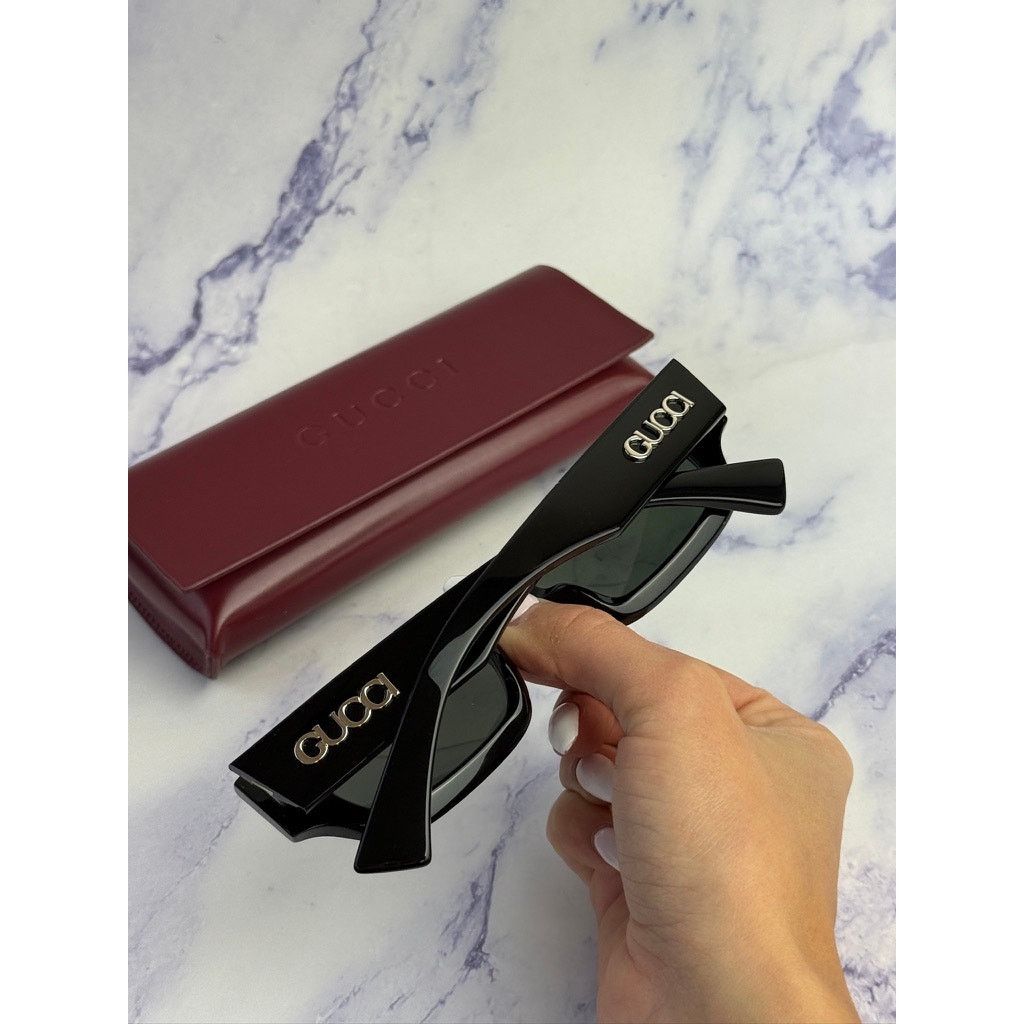 Gucci NEW Gucci GG1839S Miami Black Slim Unisex Logo Sunglasses Size ONE SIZE - 10 Thumbnail