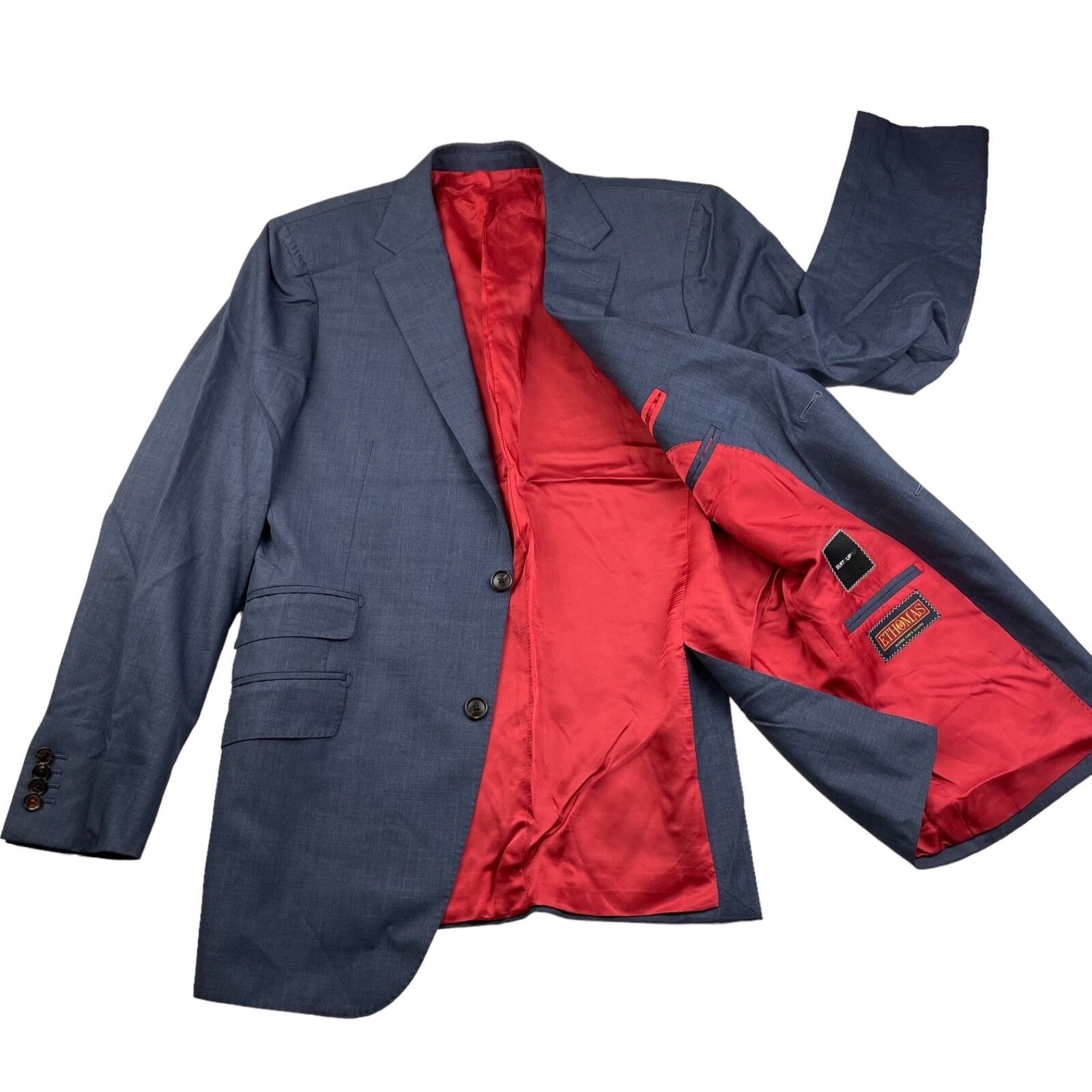 Suitsupply SuitSupply x E.Thomas Men’s 100% Wool 2-Button Blazer Navy B Size 40R - 3 Thumbnail