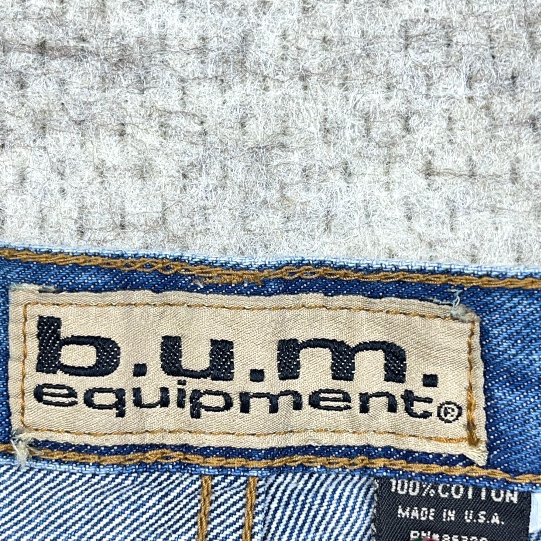 Vintage VINTAGE B.U.M. Equipment Shorts Men 34 Relaxed Fit Jorts Baggy 90s Y2K Skate Dad Blue Denim Cotton 5-Pocket Belt Loops Flat Front Zip Men's Shorts Size US 34 / EU 50 - 3 Thumbnail