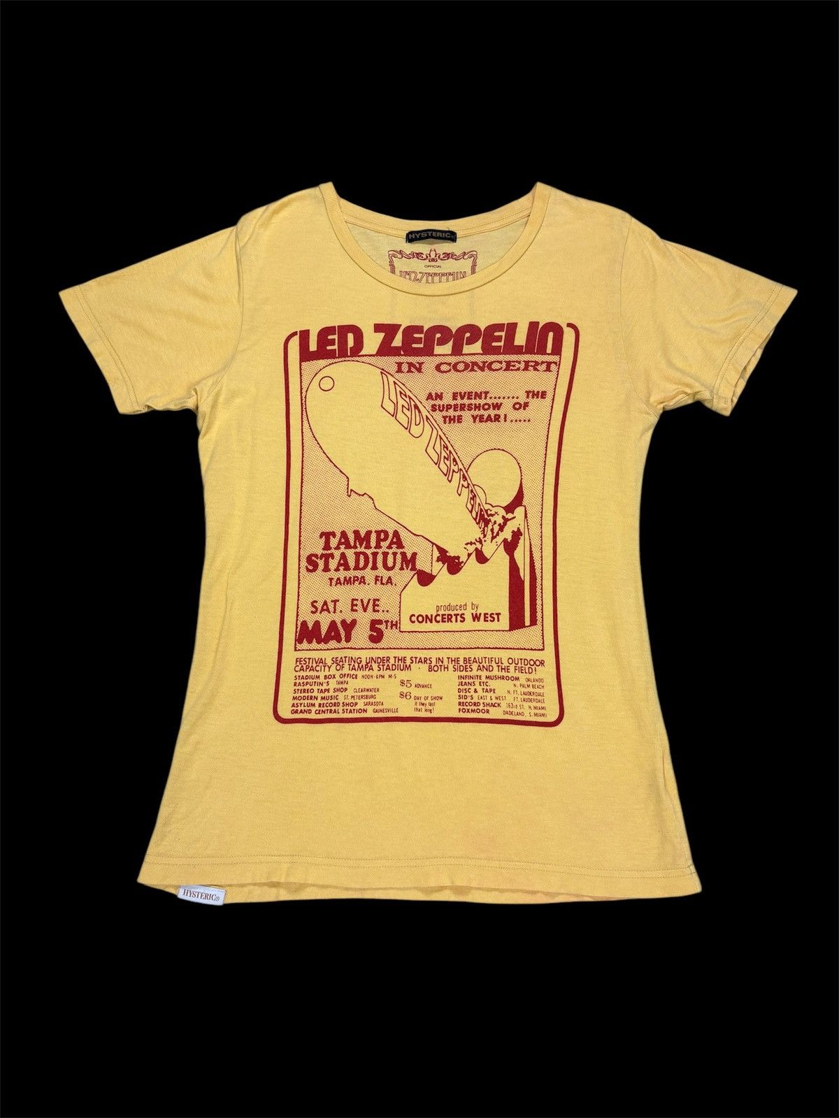 HG (HYSTERIC GLAMOUR) 'LED ZEPPELIN'Tシャツ レッド
