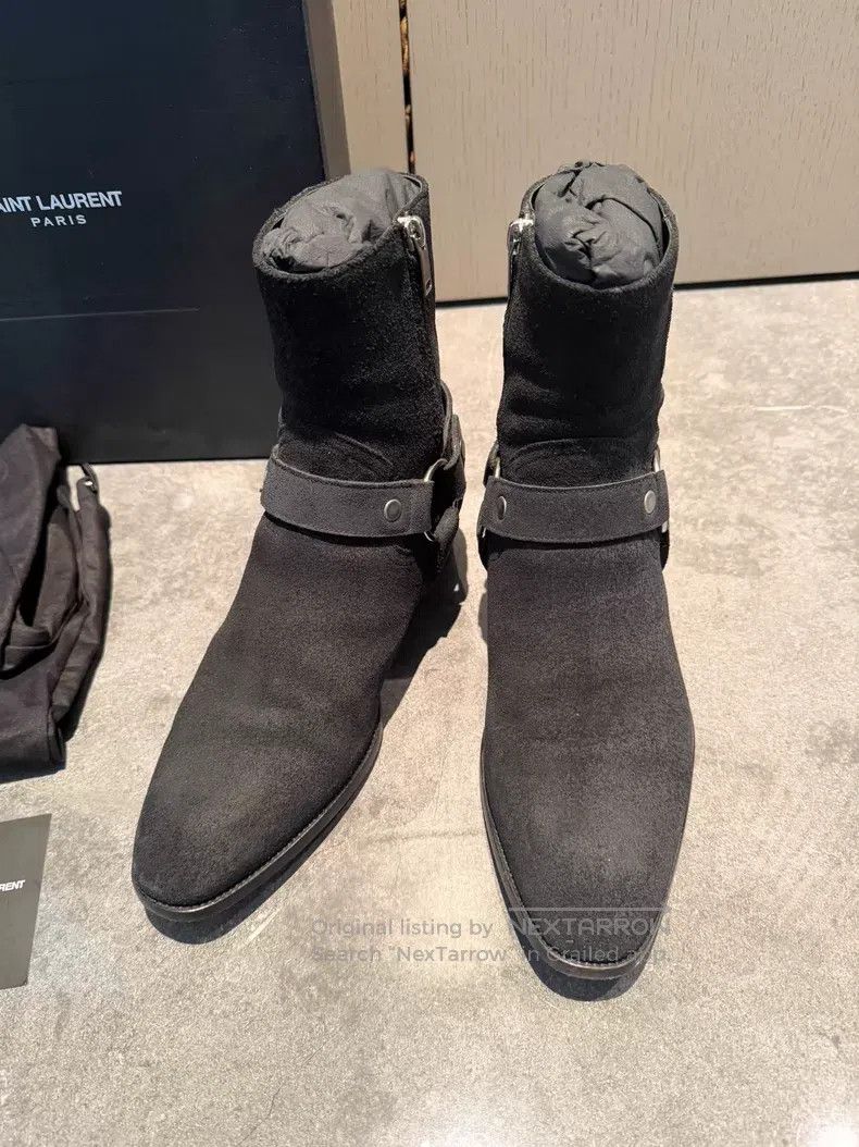 Saint Laurent Paris Saint Laurent Paris Men's black suede side buckle leather Size US 8.5 / EU 41-42 - 2 Thumbnail