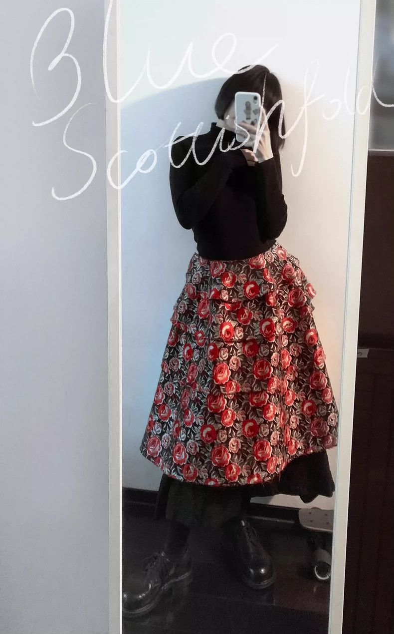 Comme des Garcons Comme des Garcons size S Rose Jacquard overskirt Size 23" - 3 Thumbnail