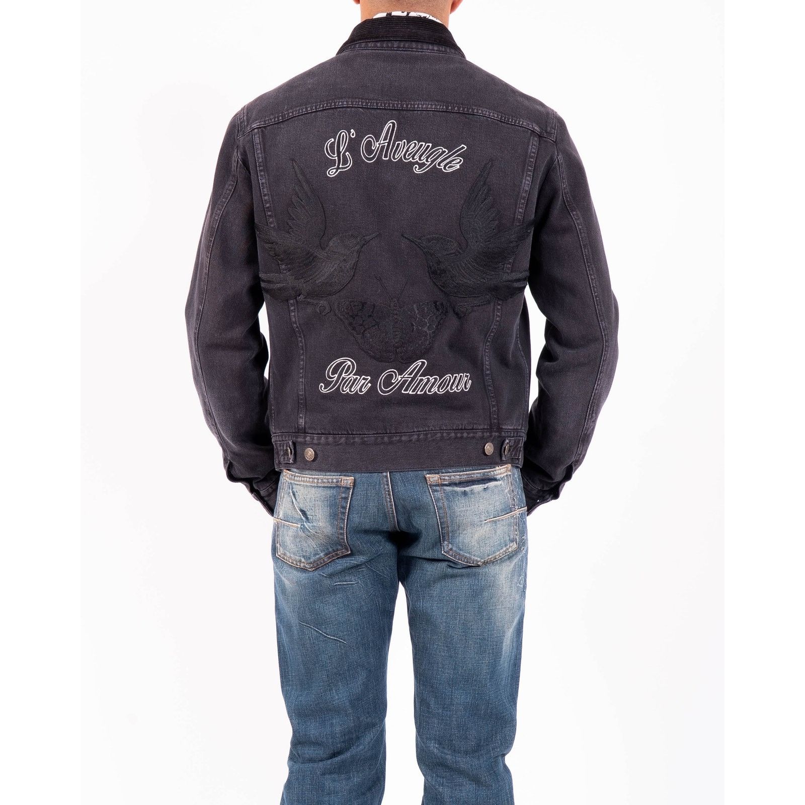 Gucci SS16 ,,L’aveugle par amour'' Embroidered Denim Jacket Size US M / EU 48-50 / 2 - 2 Thumbnail