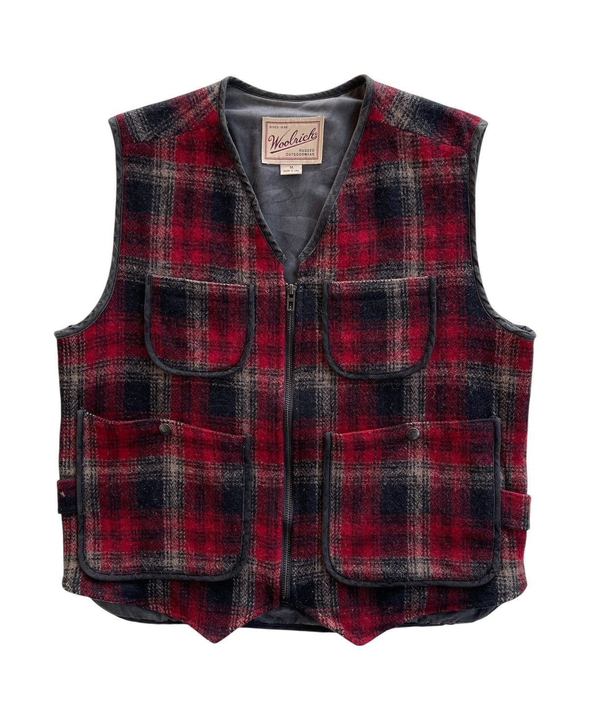 Vintage 90s Woolrich Rugged Wool Checked Vest Size US M / EU 48-50 / 2 - 1 Thumbnail