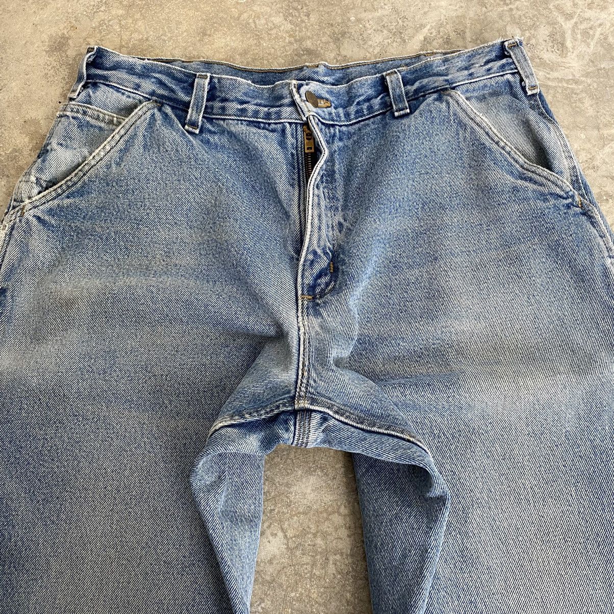 Carhartt VTG Carhartt Blanket Lined Faded Blue Carpenter Denim Jeans Size US 35 - 15 Thumbnail