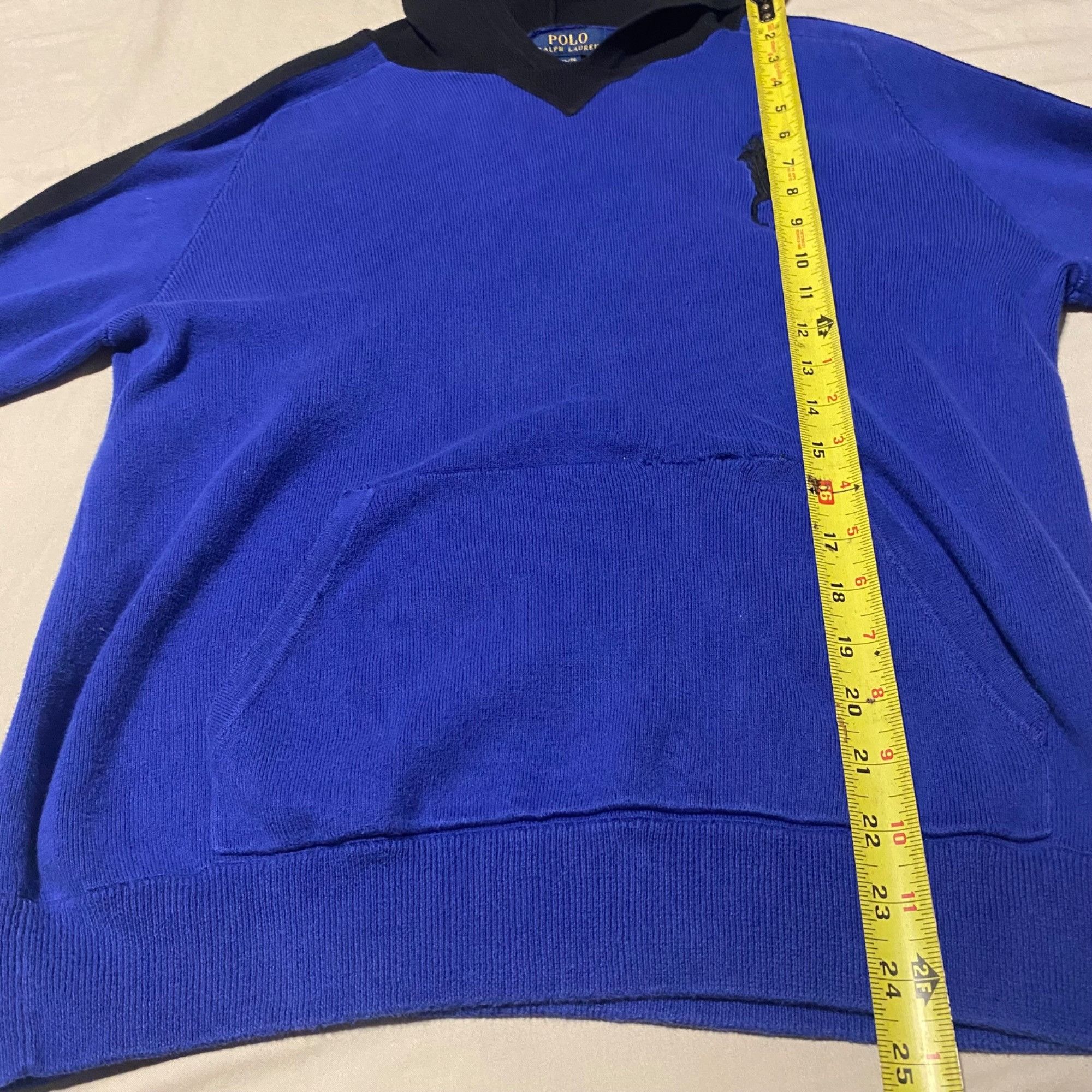 Polo Ralph Lauren Polo Ralph Lauren Boys Blue & Black Hooded Sweatshirt XL (18 Size US XL / EU 56 / 4 - 6 Thumbnail