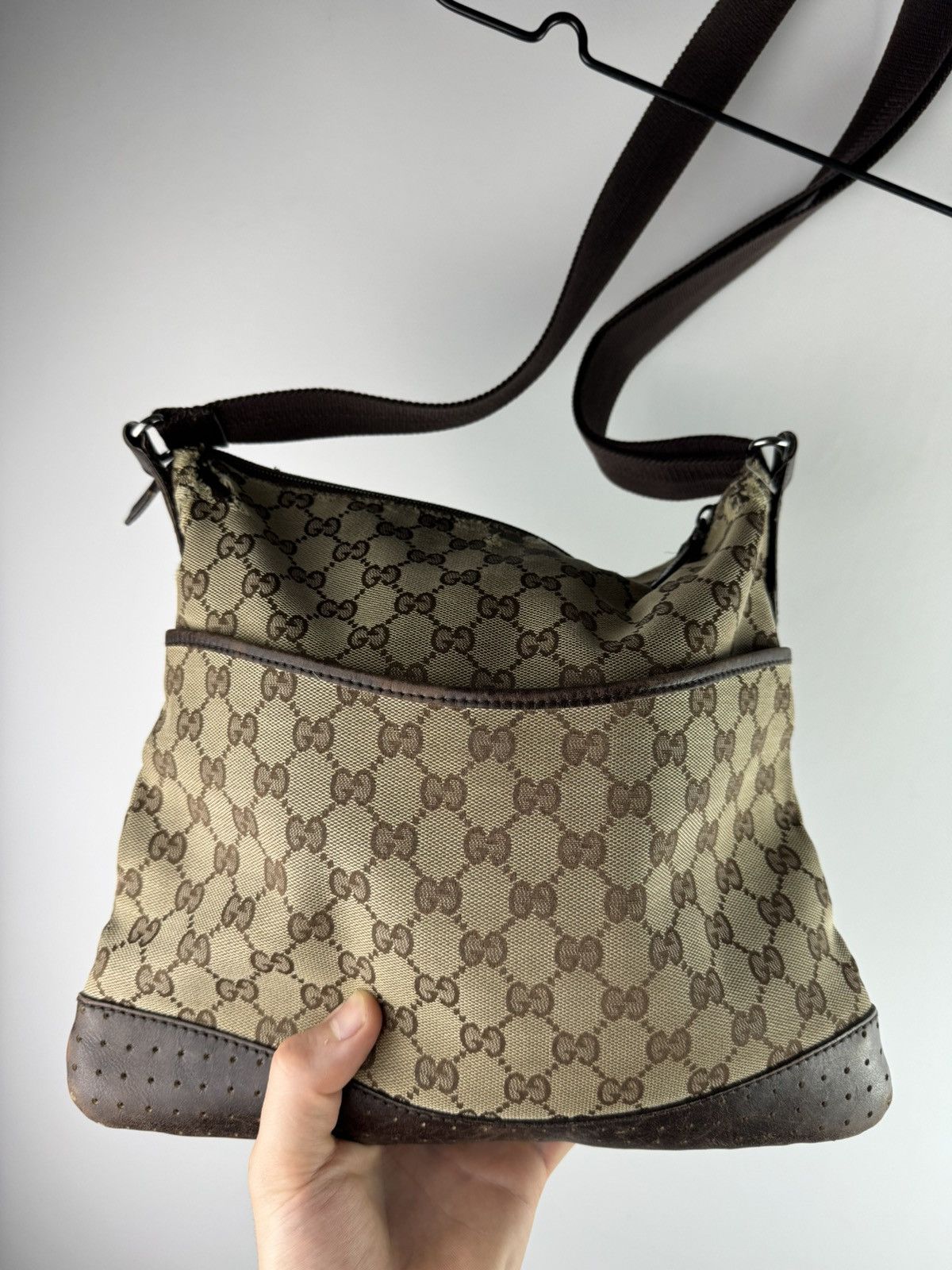 Gucci Vintage Gucci GG Canvas Monogram Shoulder Bag Beige 145857 Size ONE SIZE - 2 Thumbnail