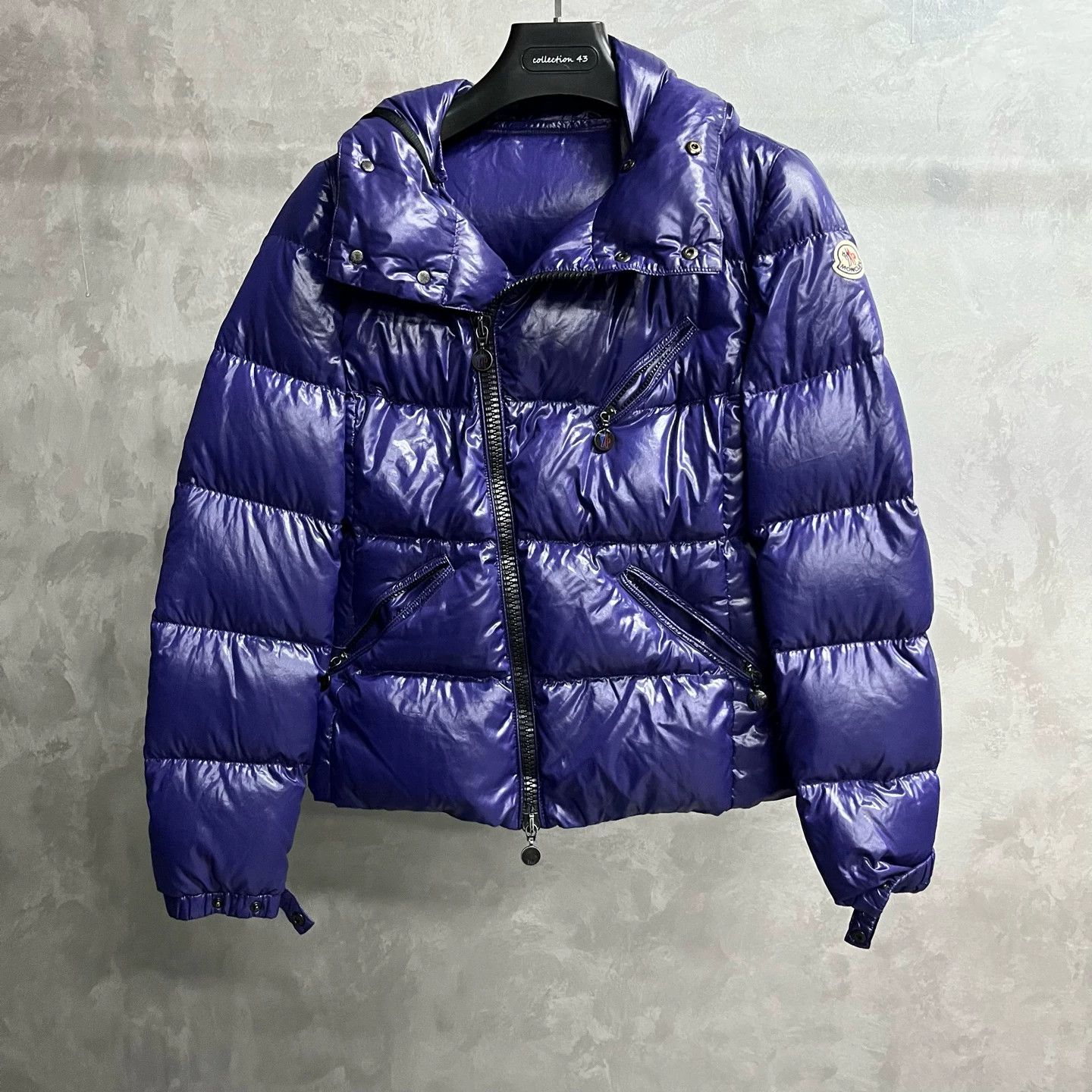 Moncler Purple Logo Fleece-lined Jacket with Brand Logo Lapel Size M / US 6-8 / IT 42-44 - 1 Thumbnail