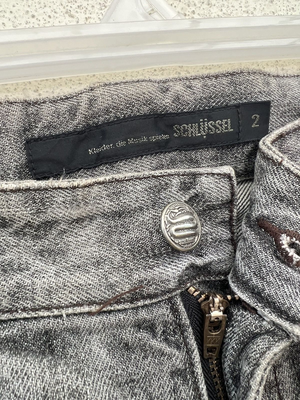 Schlussel Vintage Schlussel Japan Ripped Distressed Denim Grey Jeans Size US 31 - 7 Thumbnail